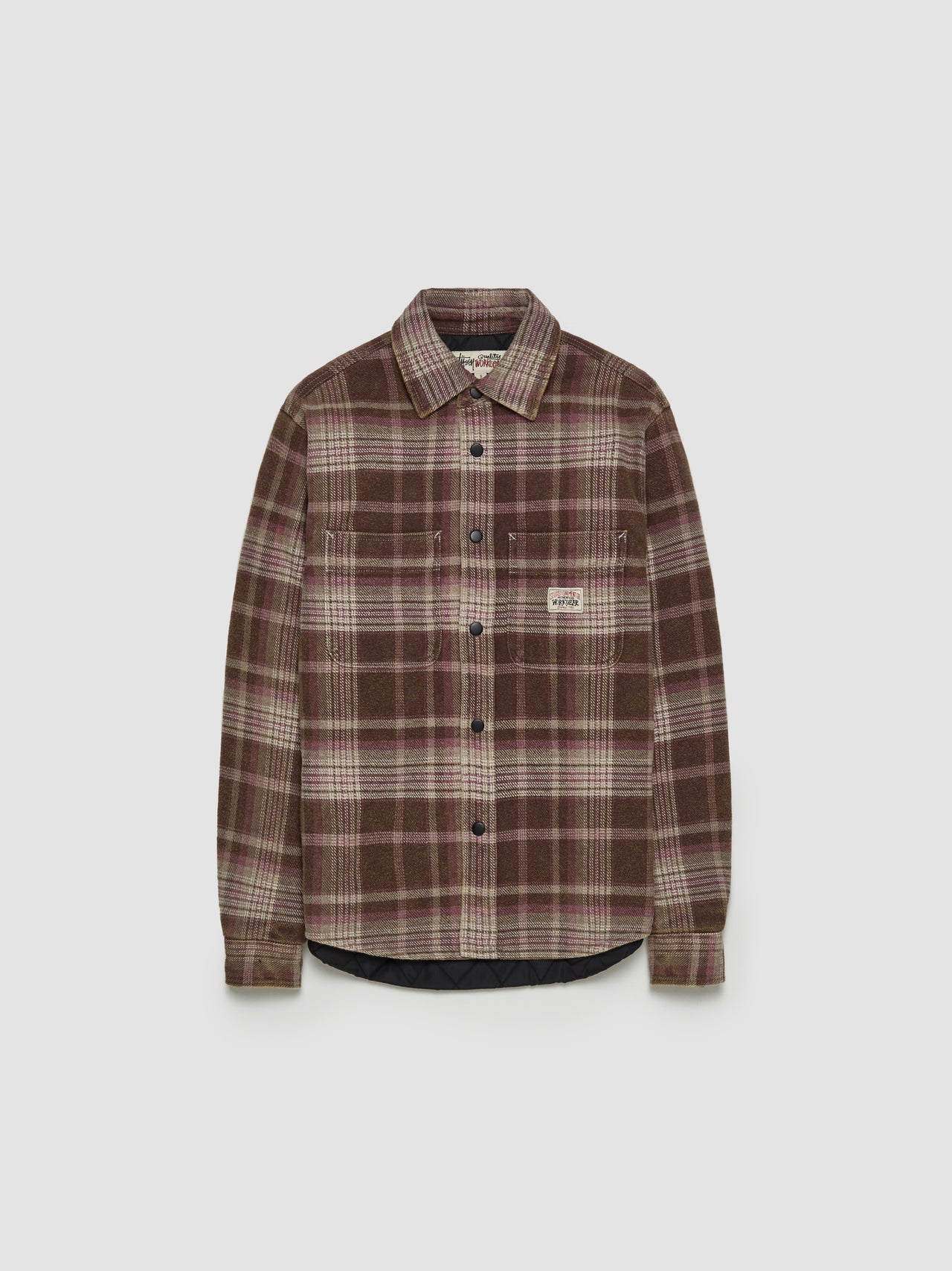 Heavy Plaid Shirt Jacket in Brown