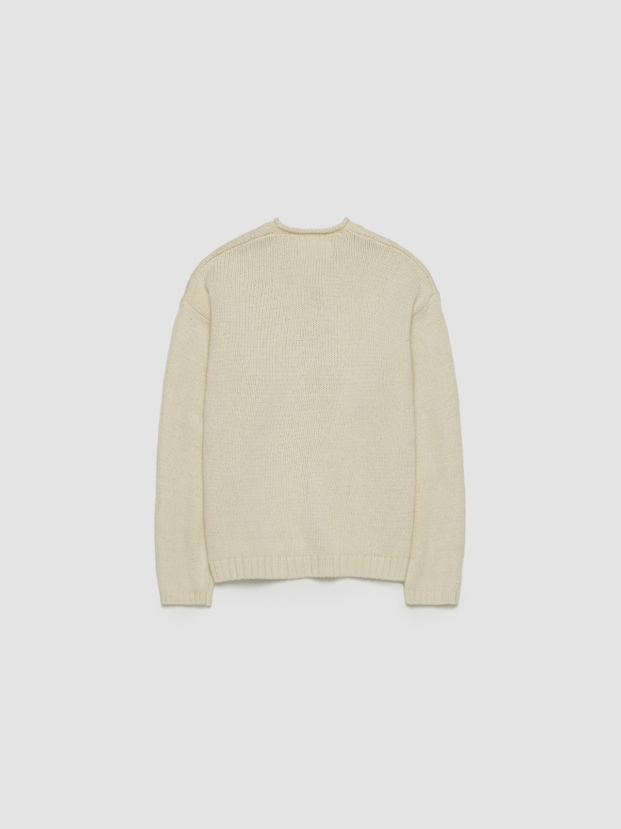 Roll V-Neck Sweater in Natural