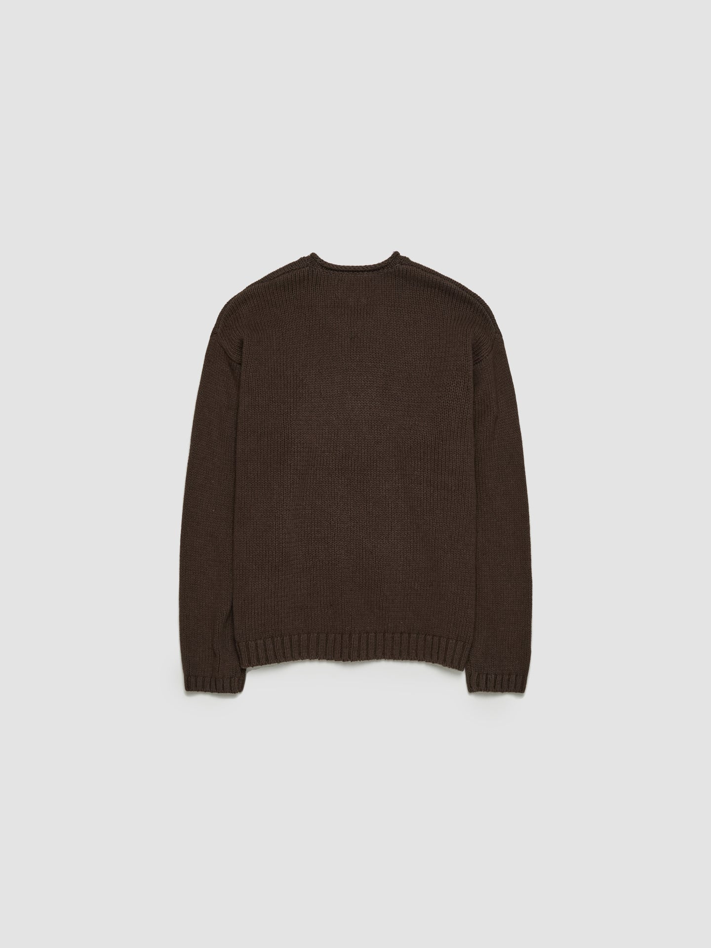 Roll V-Neck Sweater in Brown