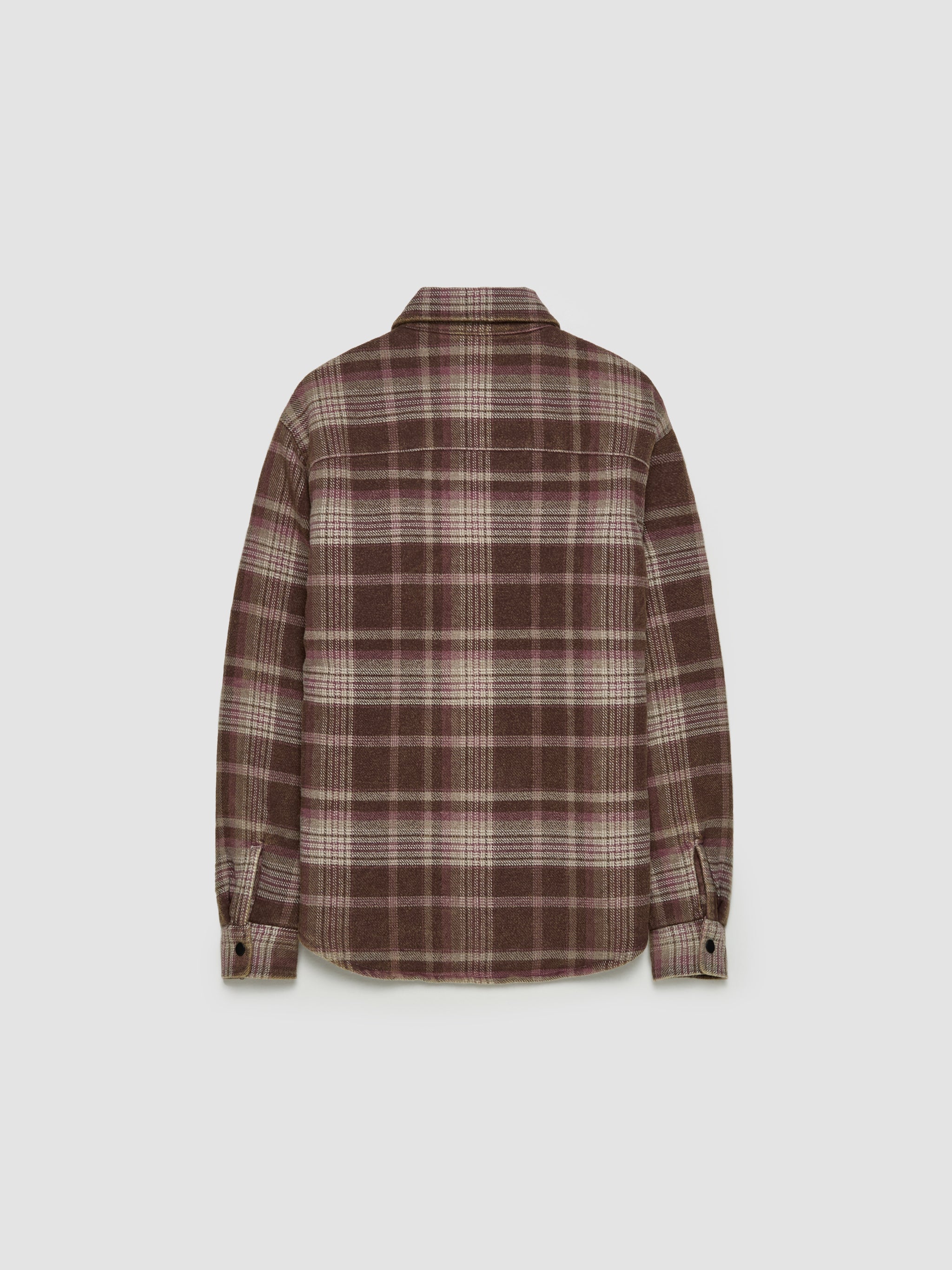 Heavy Plaid Shirt Jacket in Brown