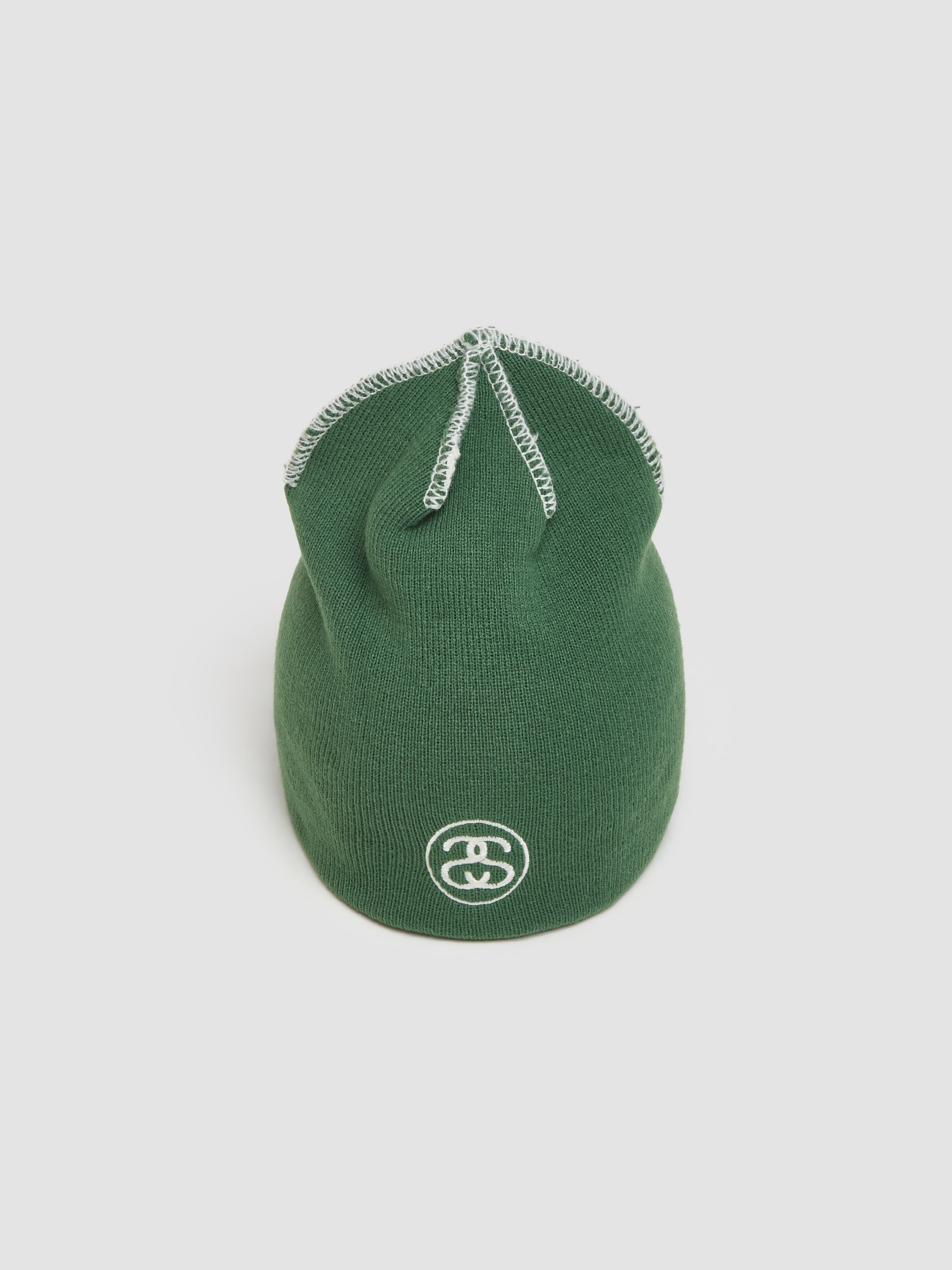 Exposed Stitch Skullcap in Green