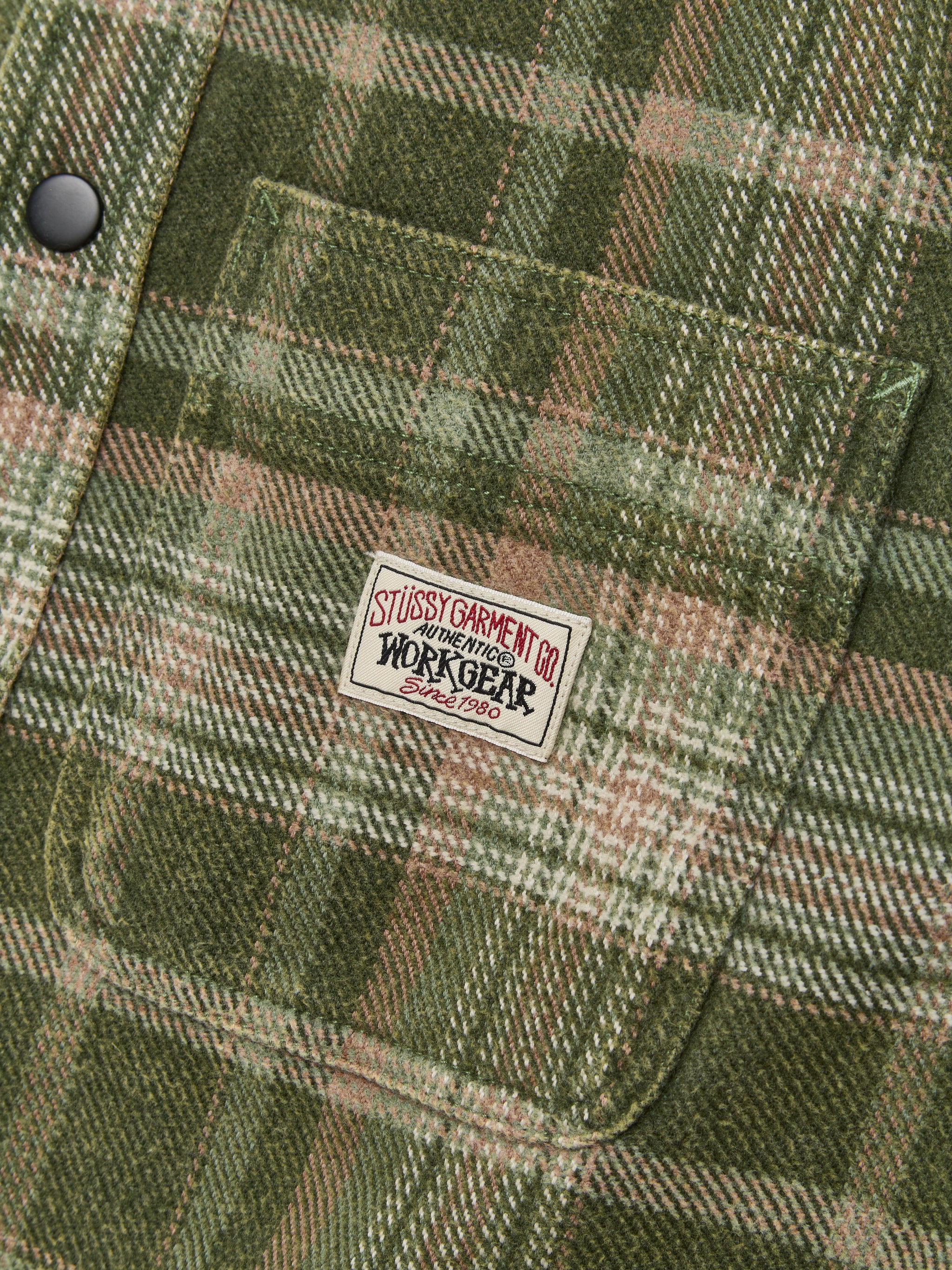 Heavy Plaid Shirt Jacket in Green