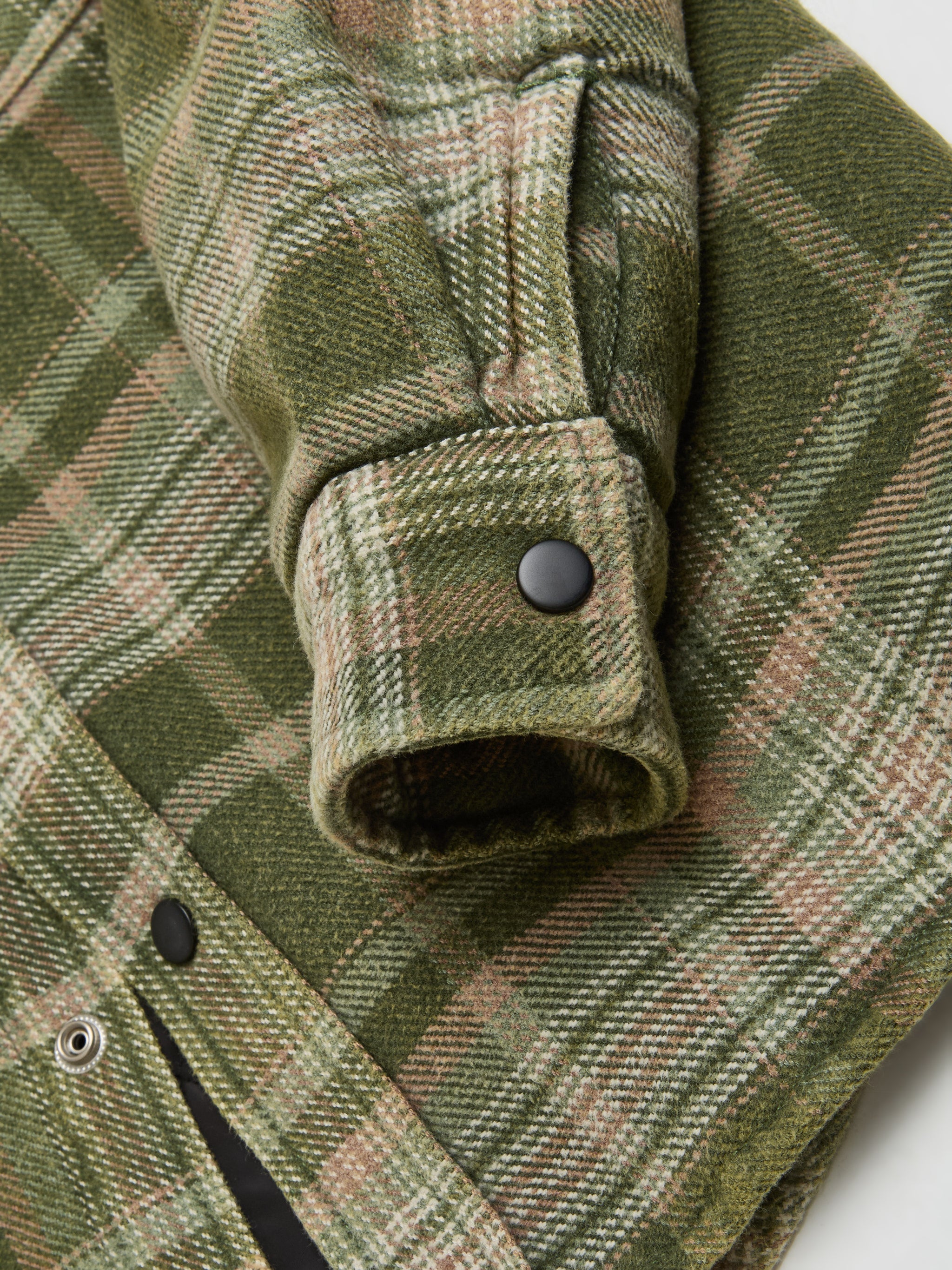 Heavy Plaid Shirt Jacket in Green