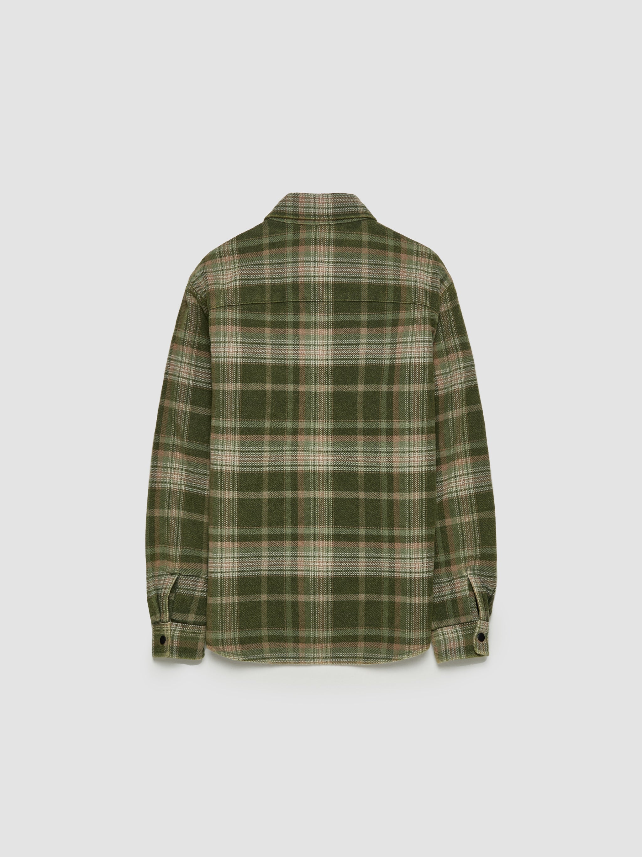 Heavy Plaid Shirt Jacket in Green