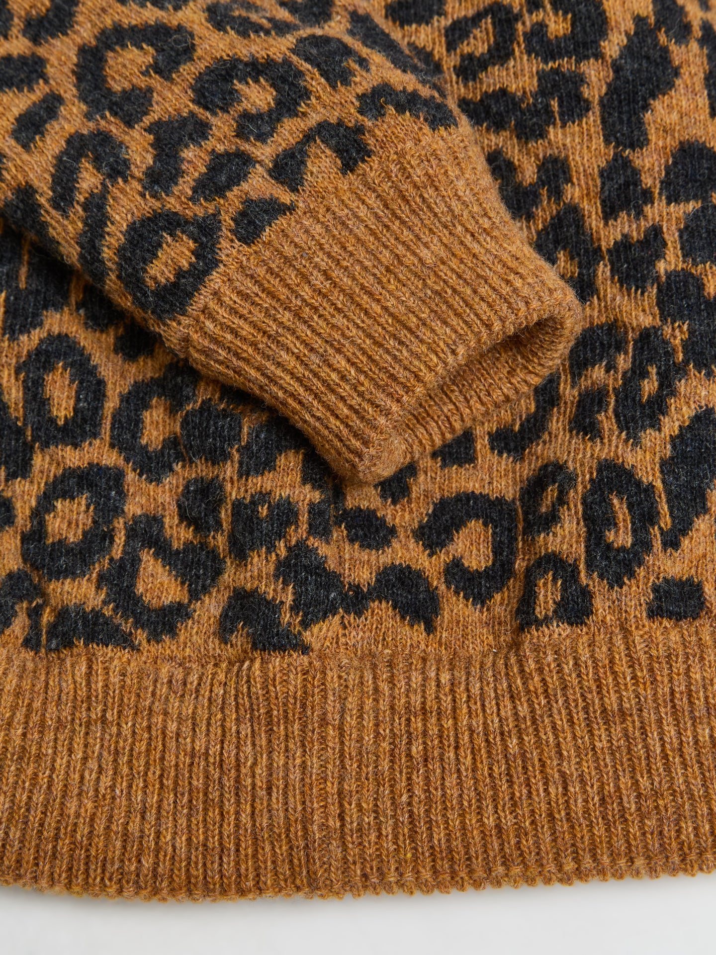 Knit Cardigan Sweater in Leopard