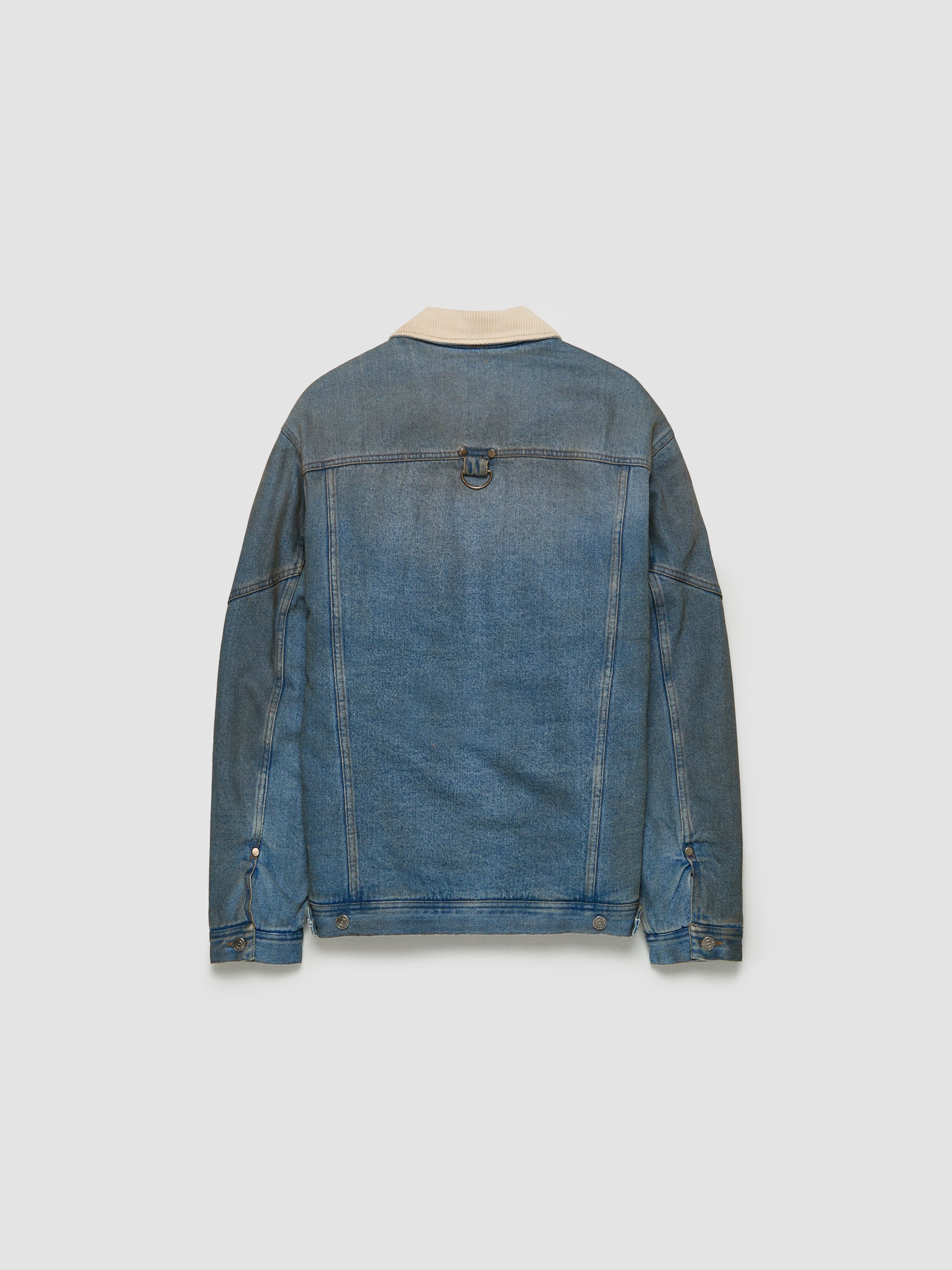 Stud Denim Jacket in Grunge Wash