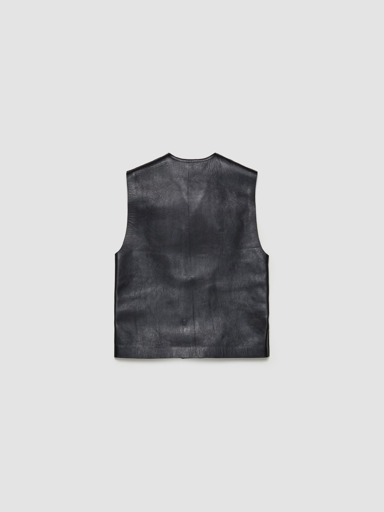 Leather Gilet in Black