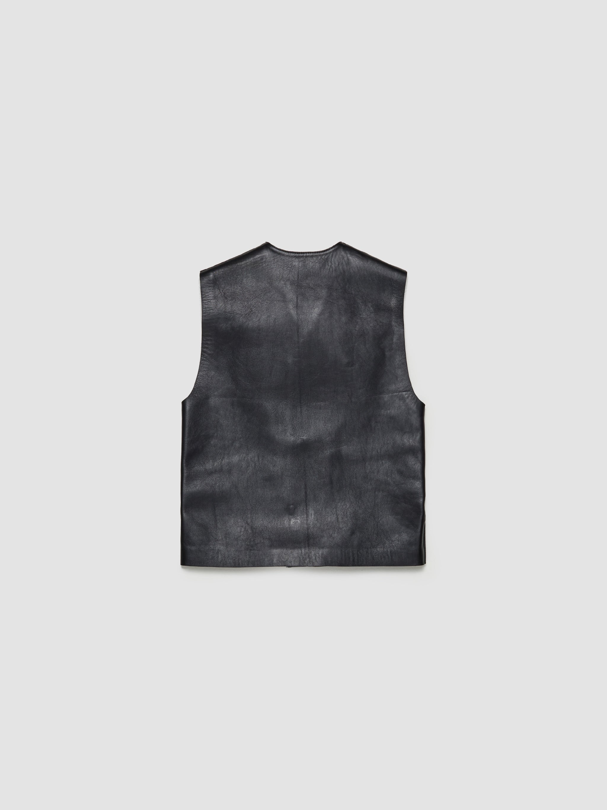 Leather Gilet in Black