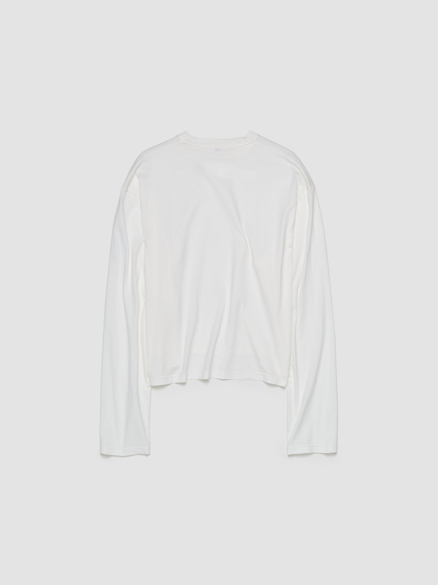 Round Neck Long Sleeved T-Shirt in White