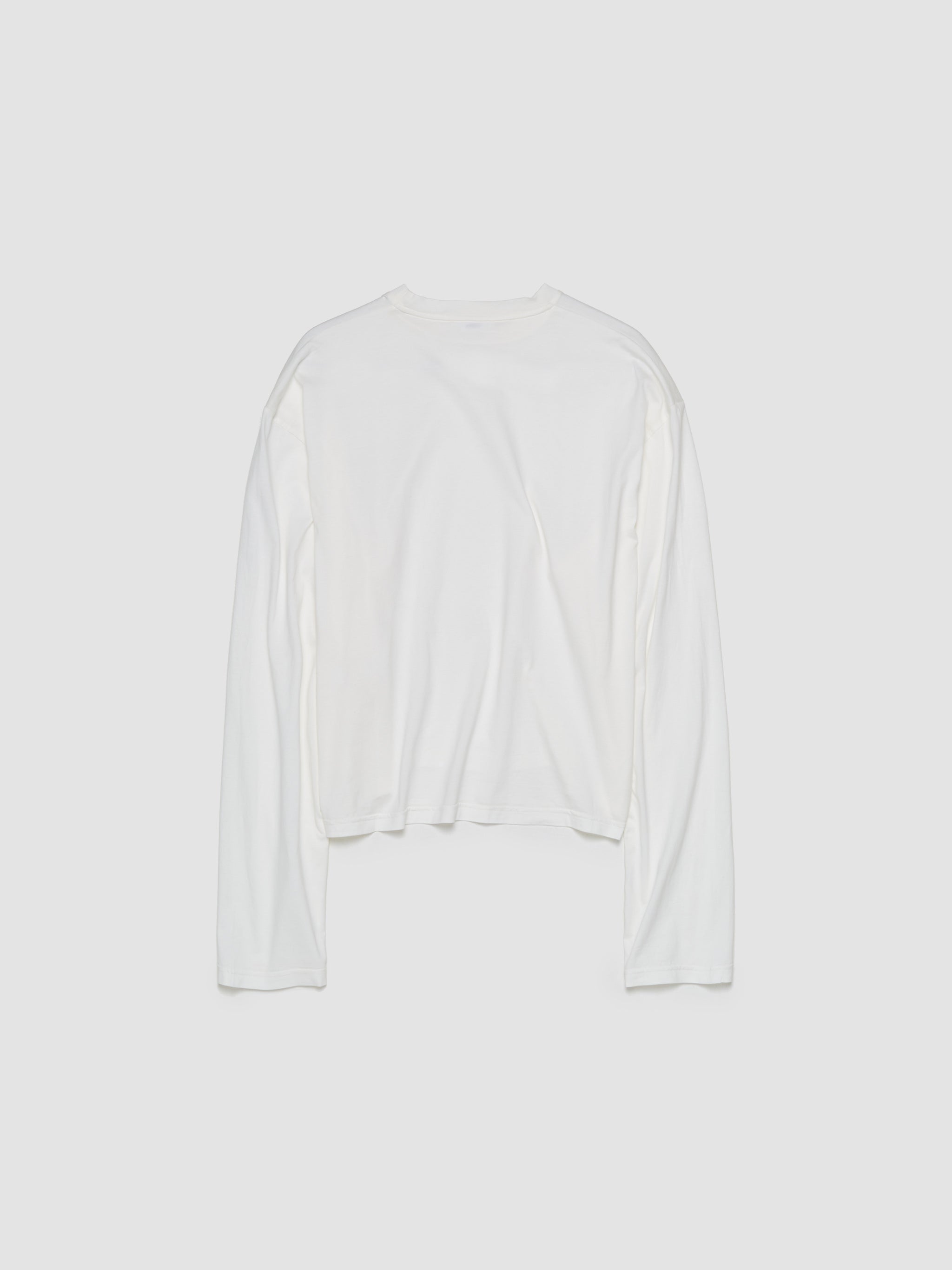 Round Neck Long Sleeved T-Shirt in White