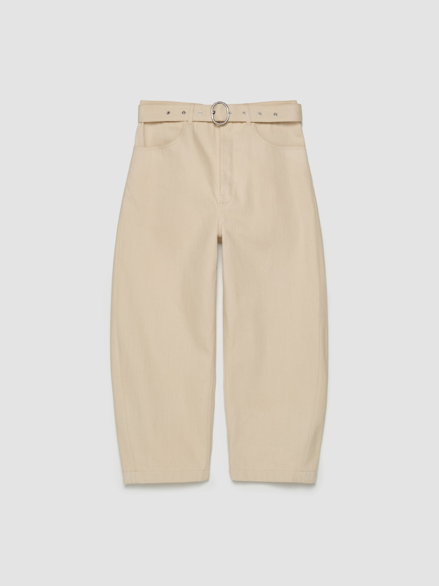 Cropped Denim Trousers in Alabaster