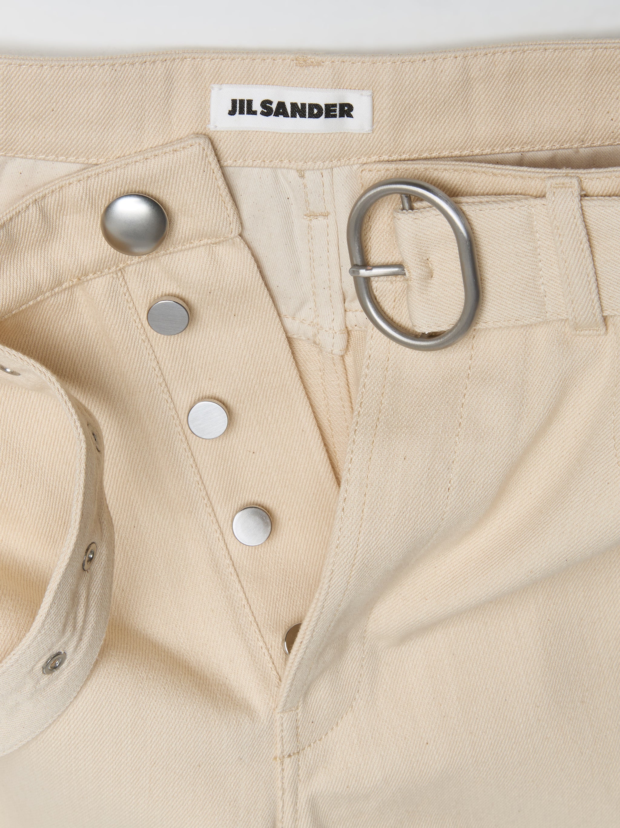 Cropped Denim Trousers in Alabaster