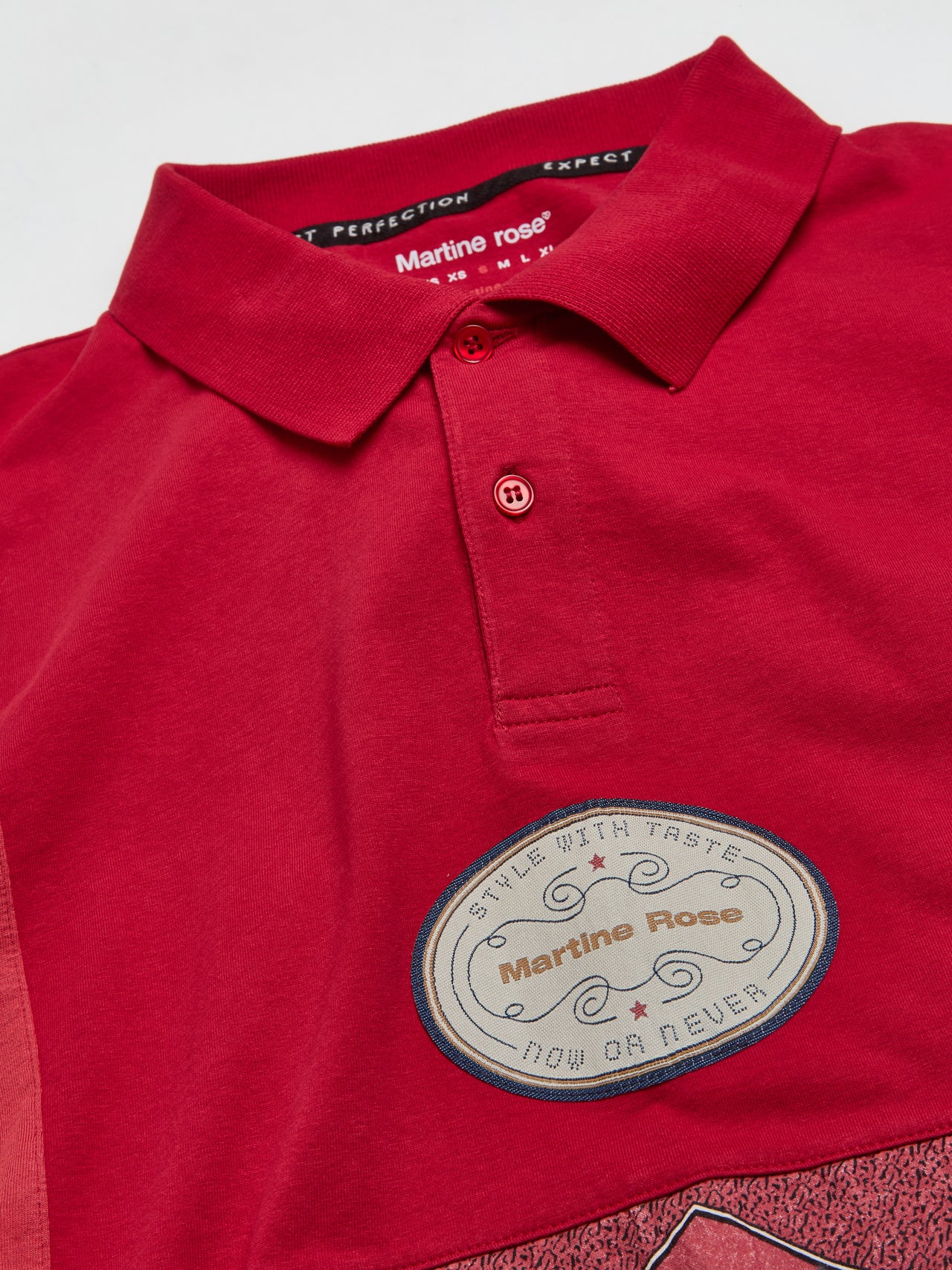 Oversized Panelled Polo in Red