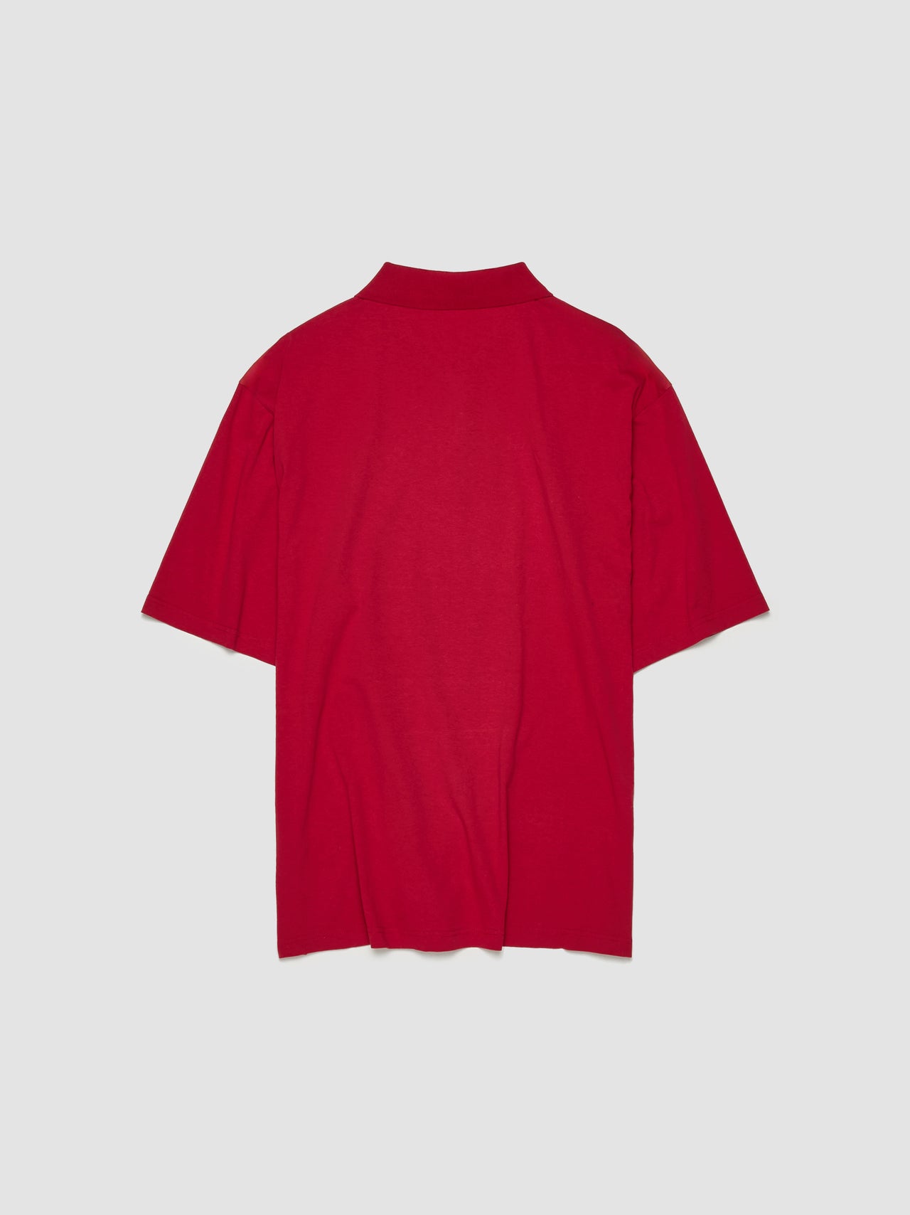 Oversized Panelled Polo in Red