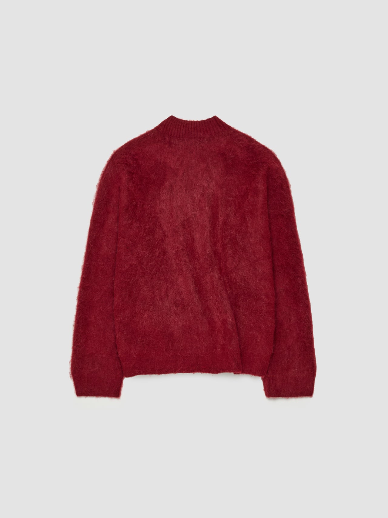 Brushed Mohair V-Neck Jumper in Red