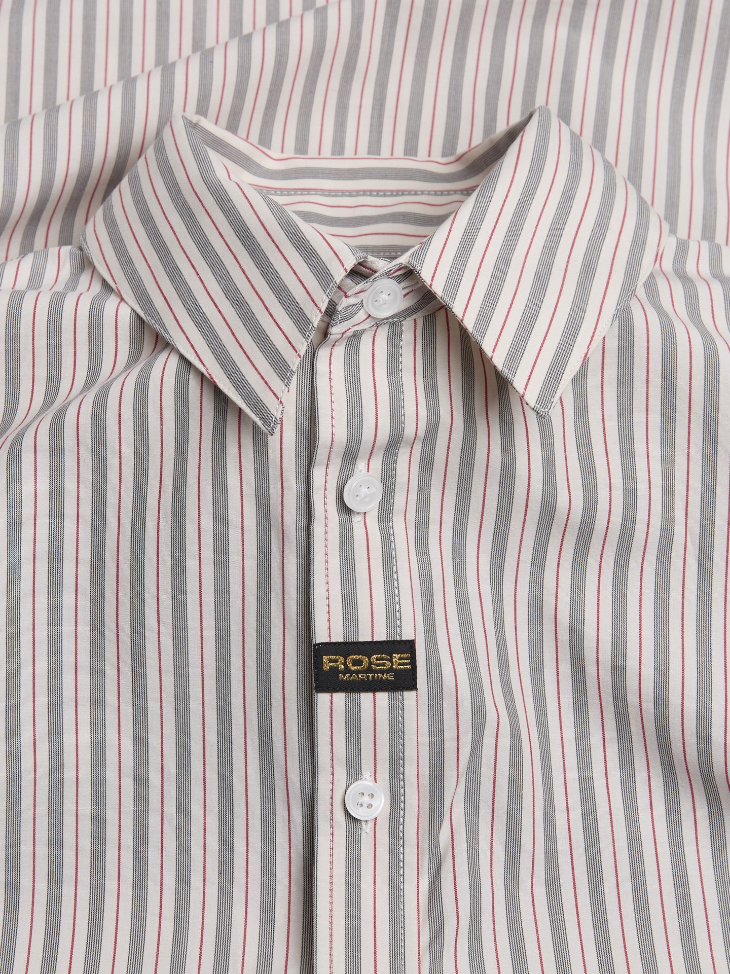 Classic Shirt in White & Red Stripe