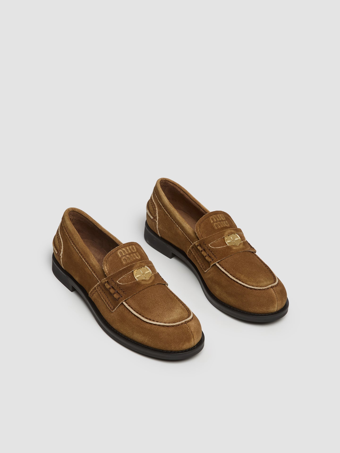 Faded Suede Loafers in Cinnamon