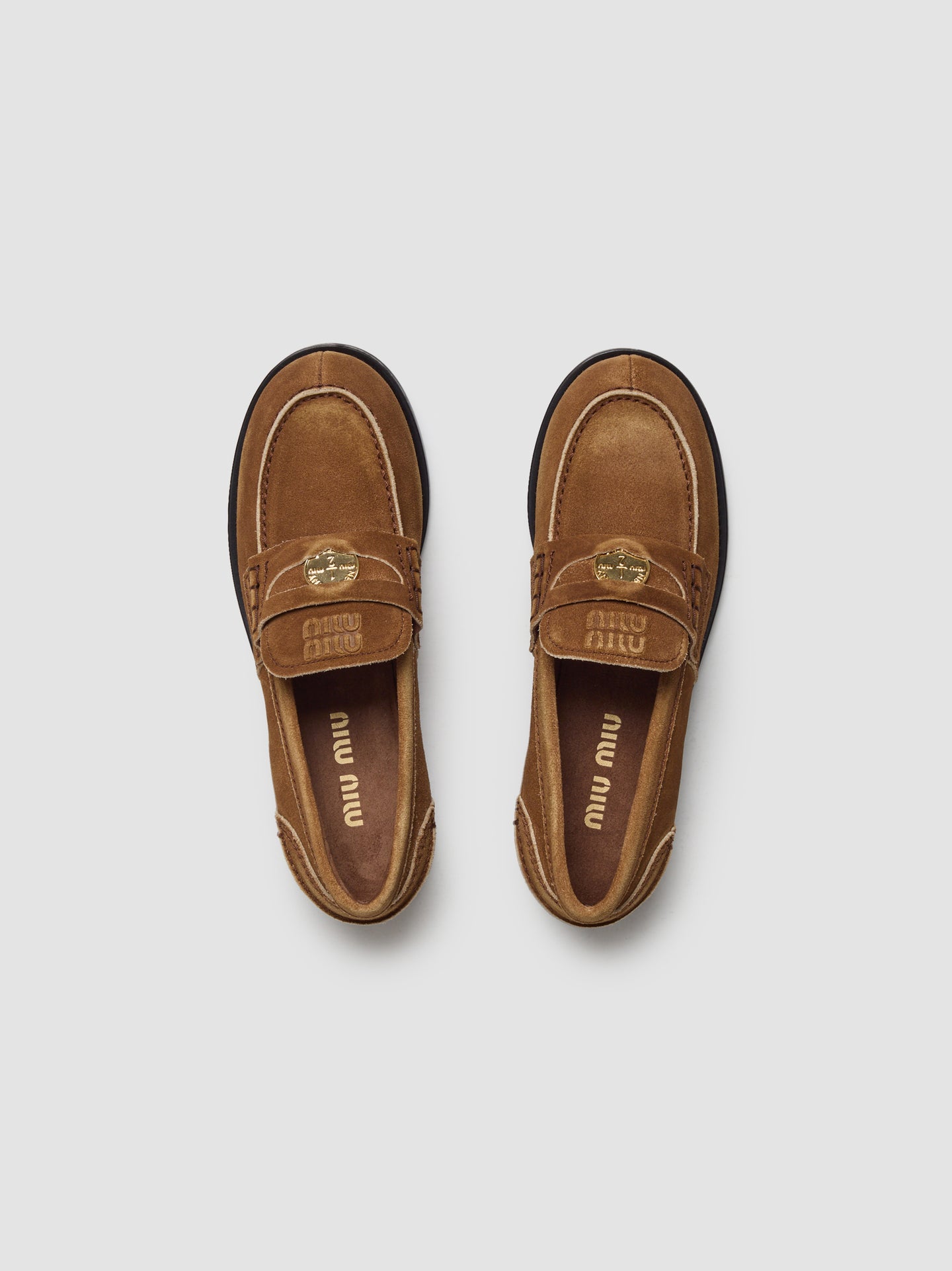 Faded Suede Loafers in Cinnamon