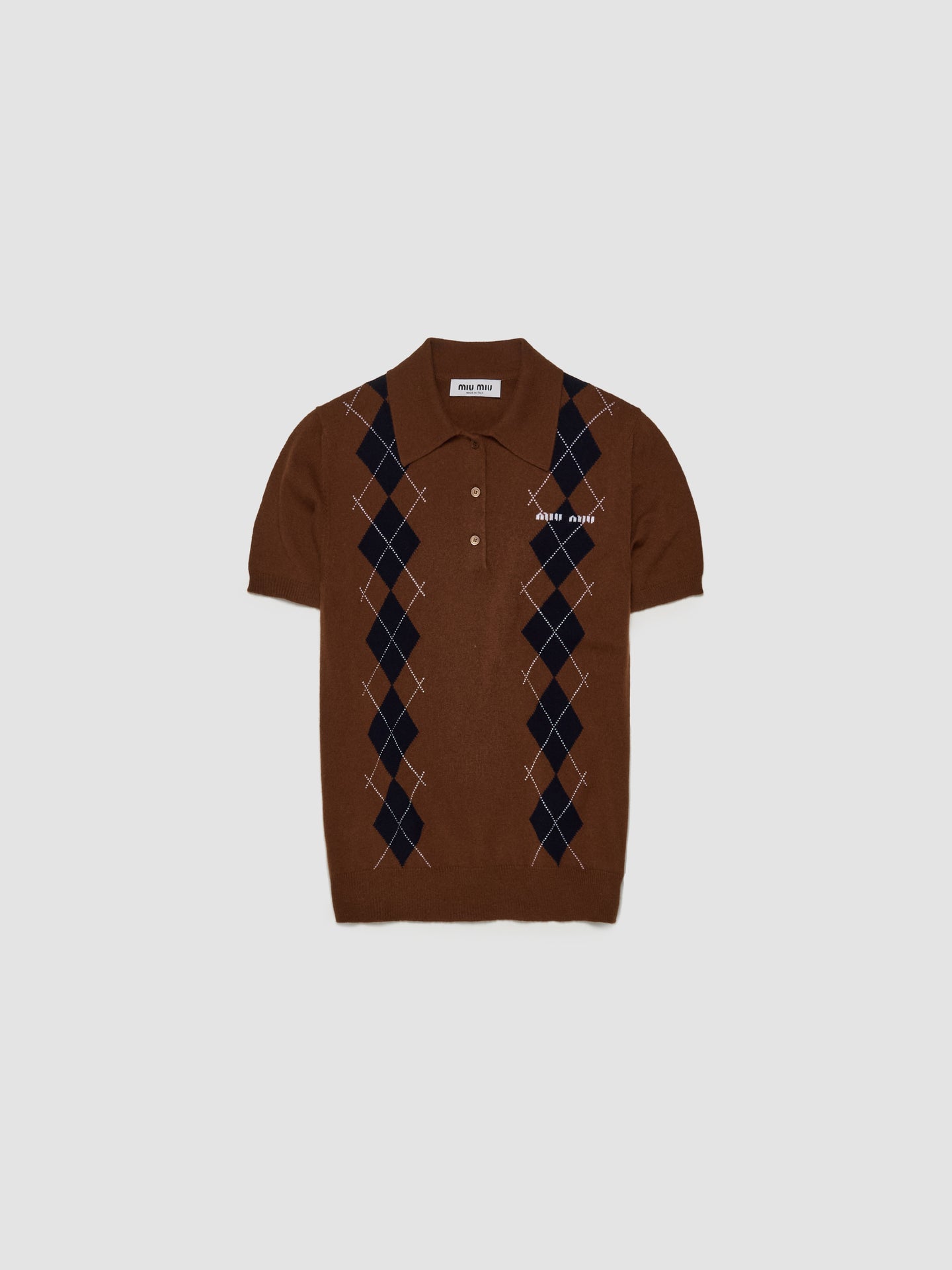 Cashmere Knit Polo Shirt in Tobacco