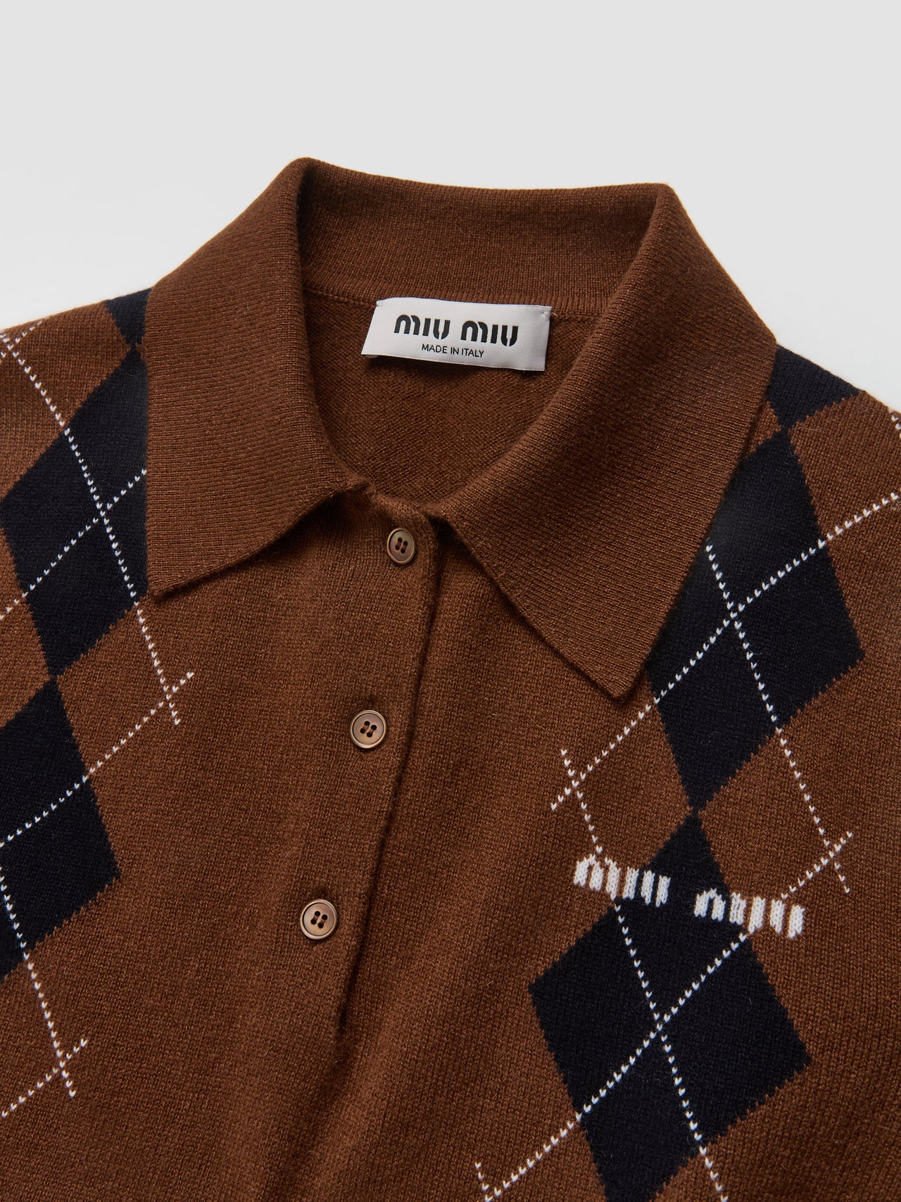 Cashmere Knit Polo Shirt in Tobacco