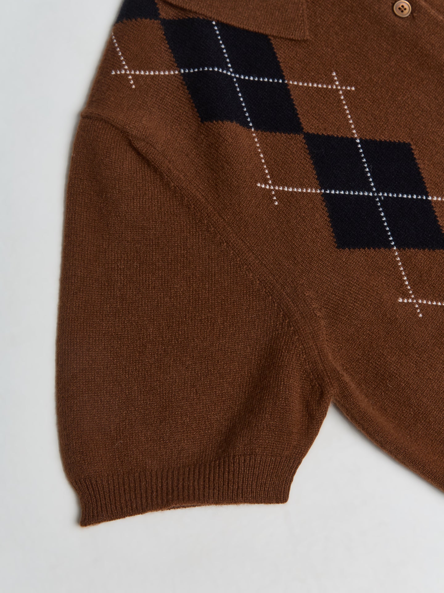 Cashmere Knit Polo Shirt in Tobacco