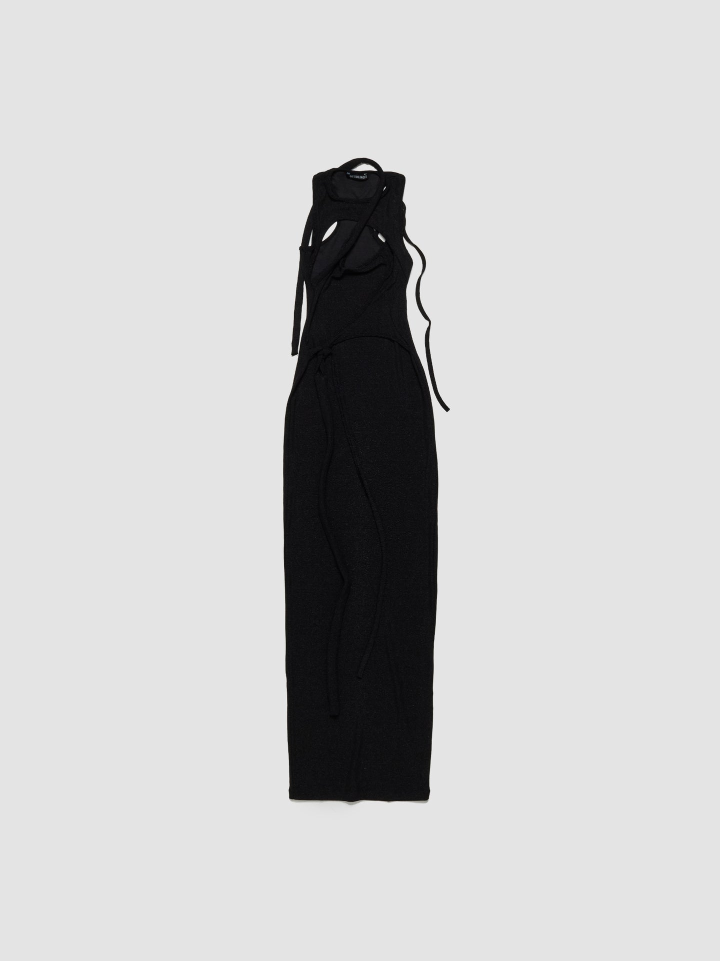 Layered Cut Out Maxi Dress in Black