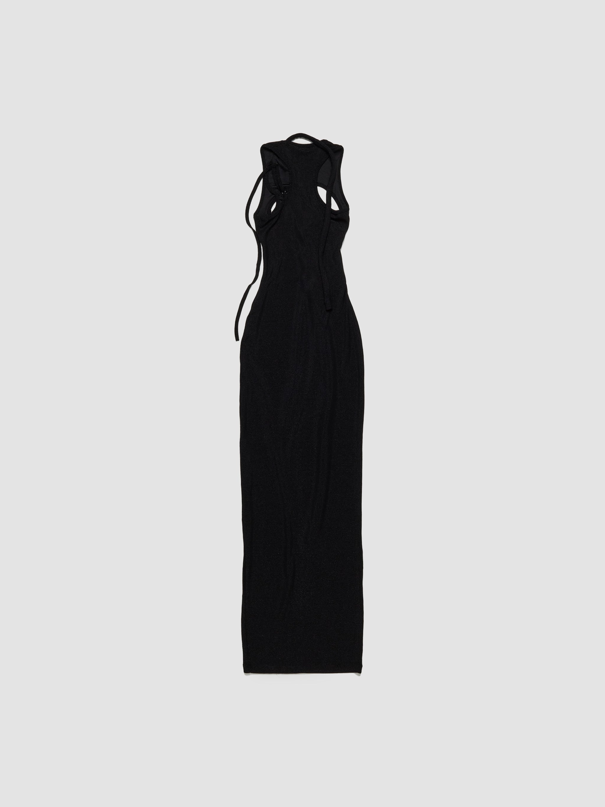 Layered Cut Out Maxi Dress in Black