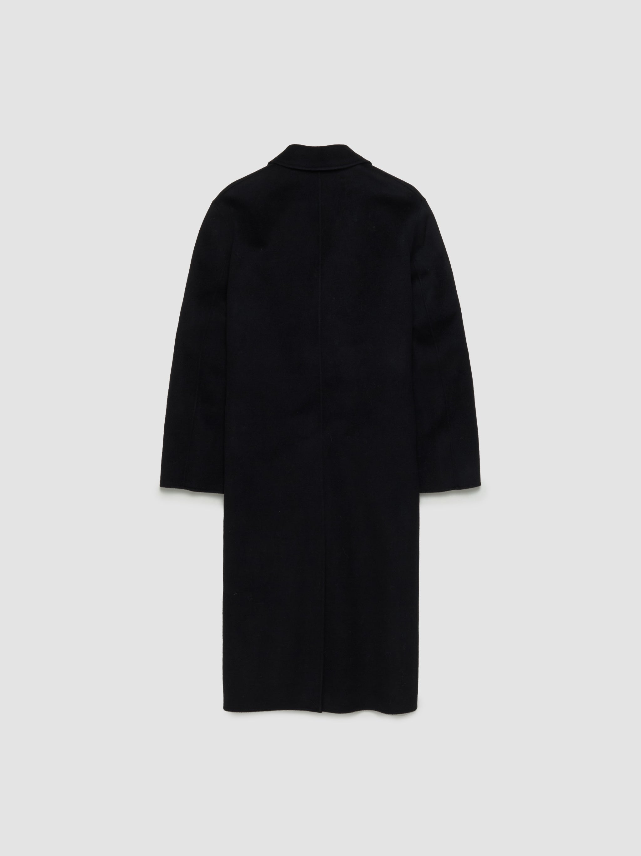 Double-Breasted Wool Coat in Black