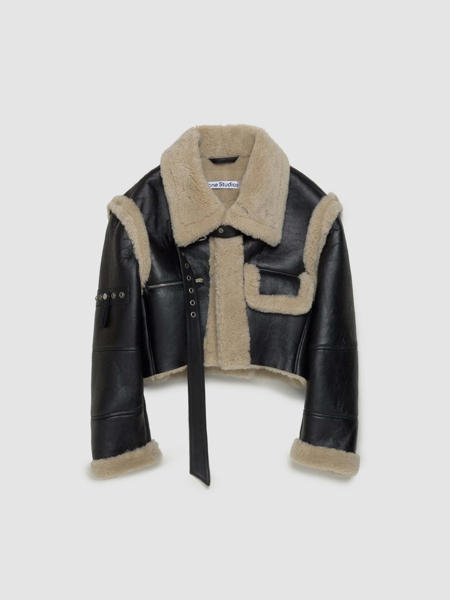 Shearling Buckle Jacket in Black