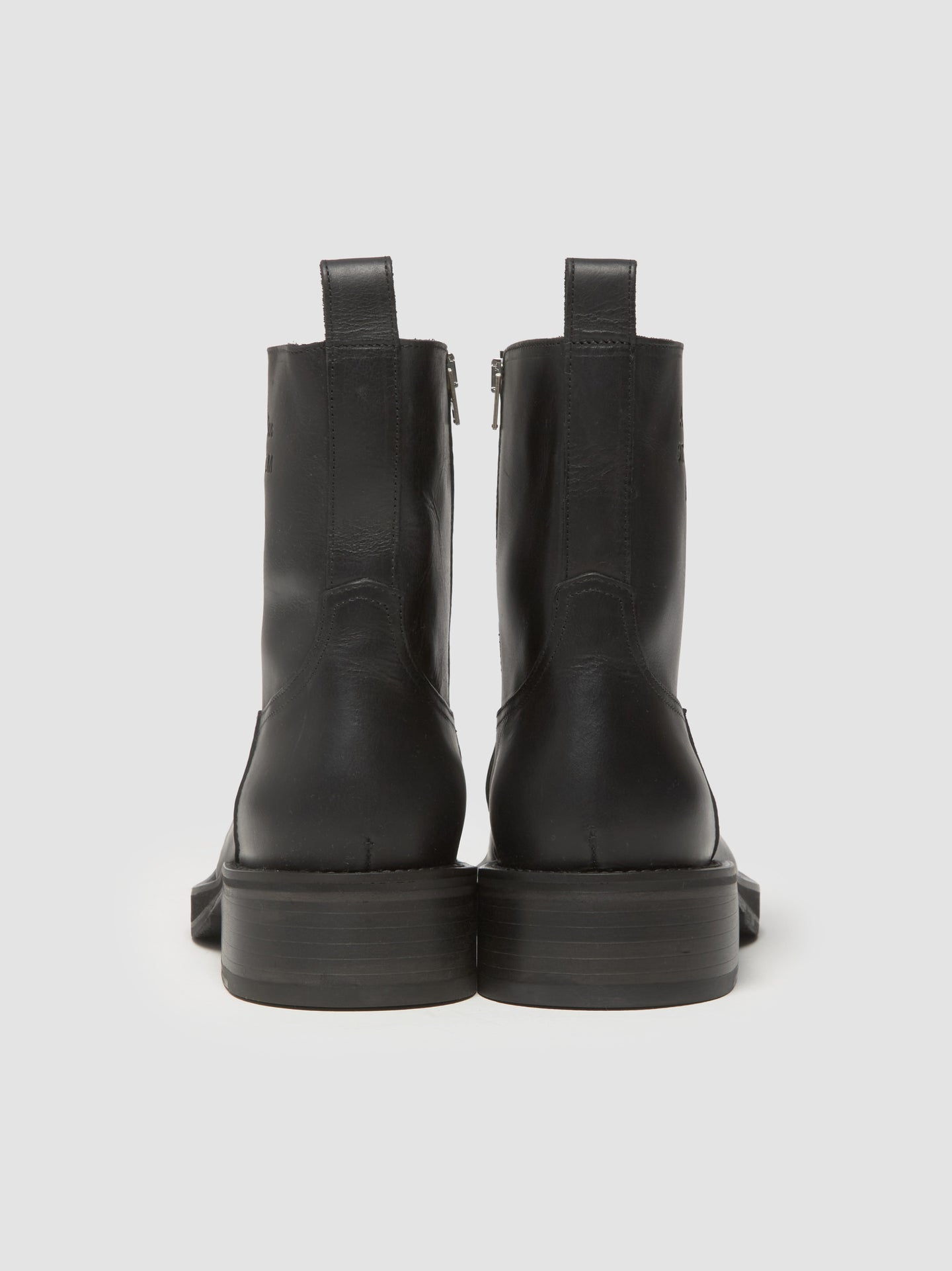 Leather Waxed Boots in Black