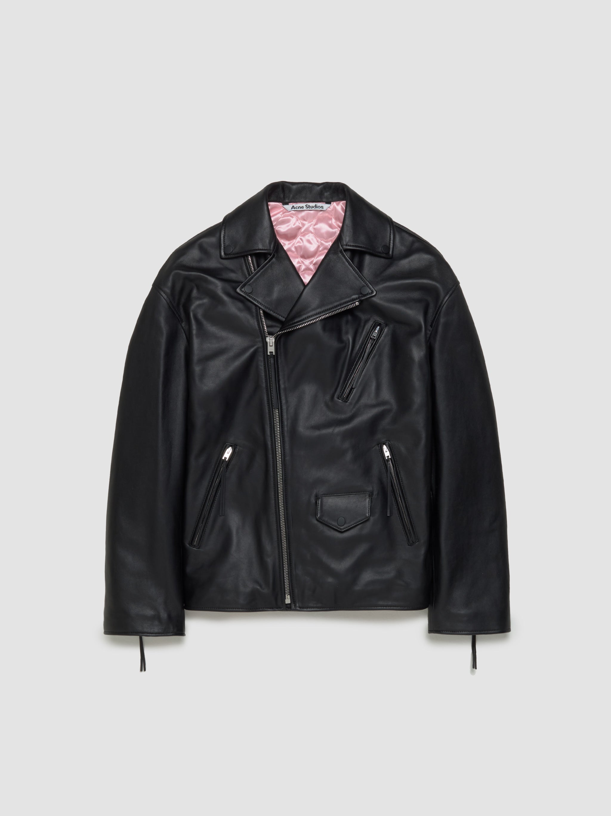 Biker Leather Jacket in Black