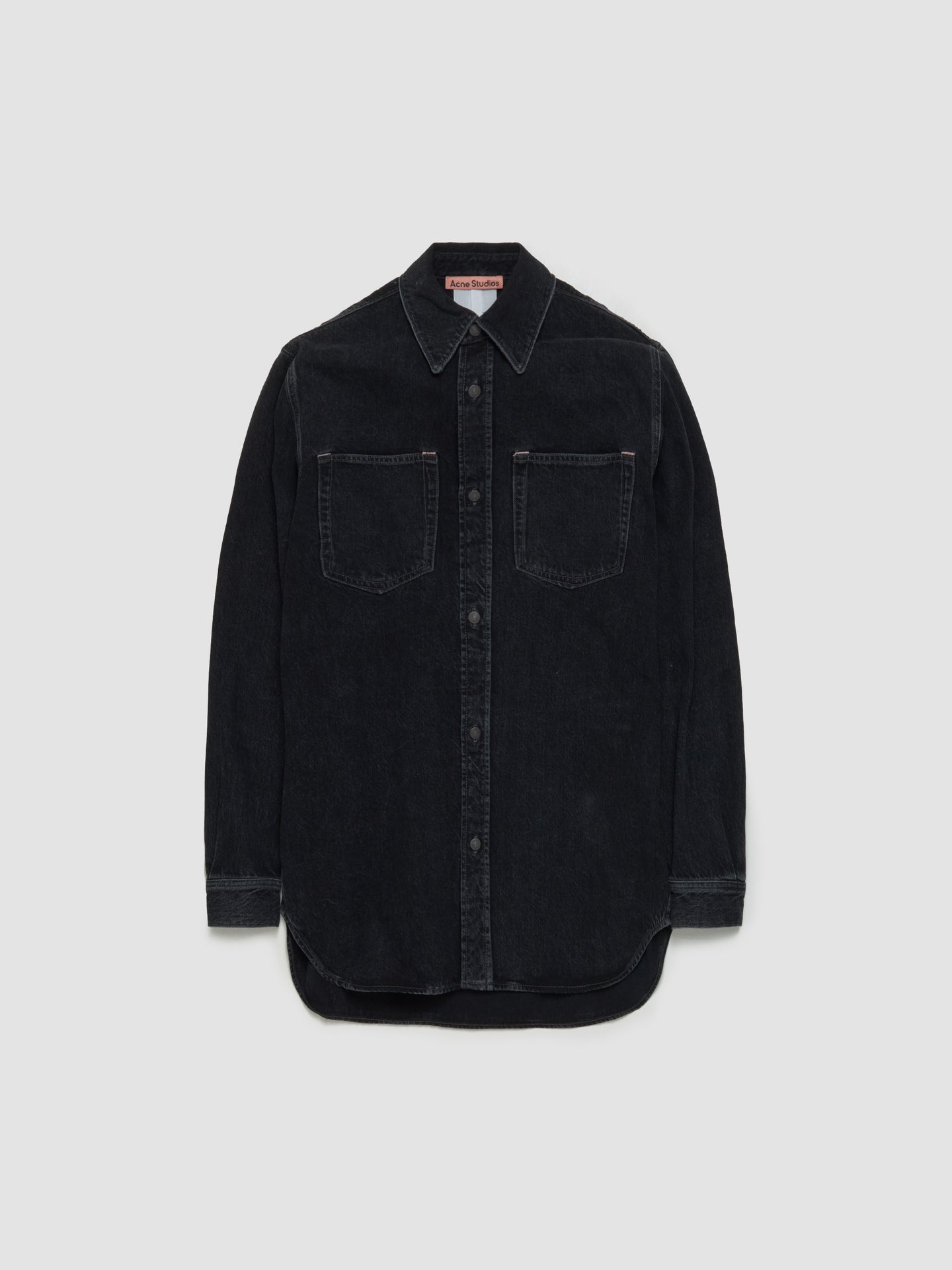 Denim Button-Up Shirt in Black