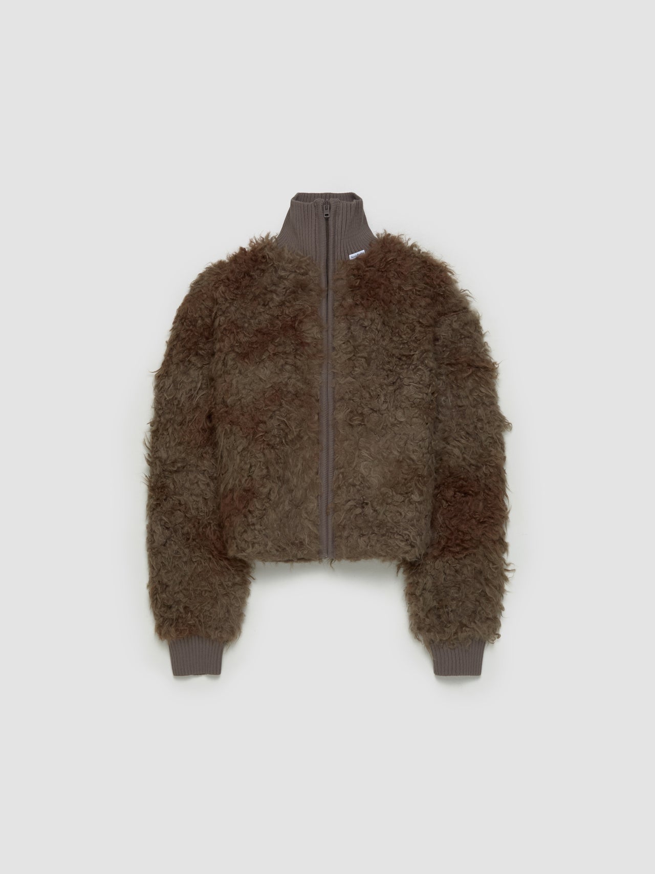 Furry Jacket in Mud Brown