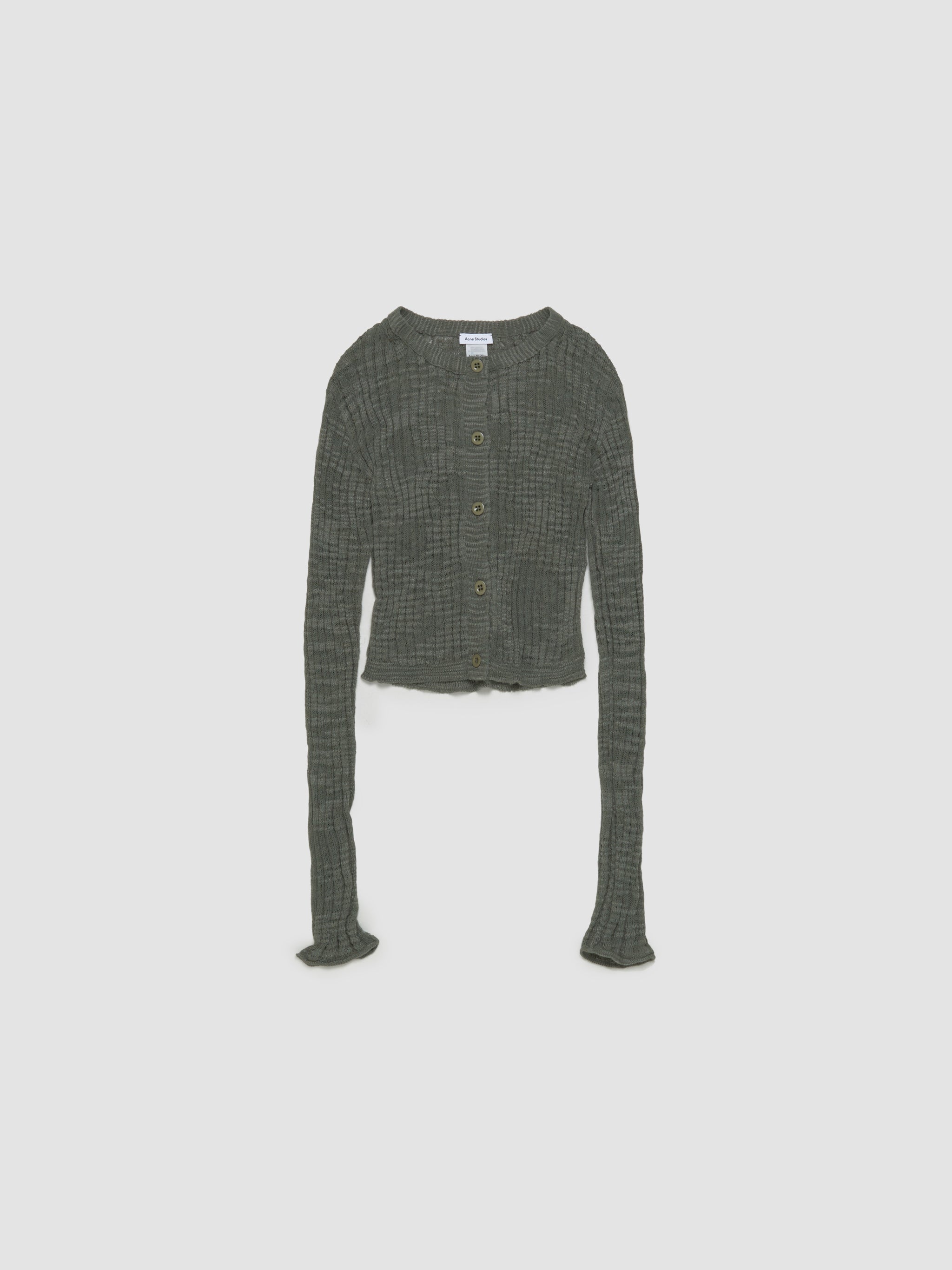 Wide Rib Cardigan in Seagrass Green