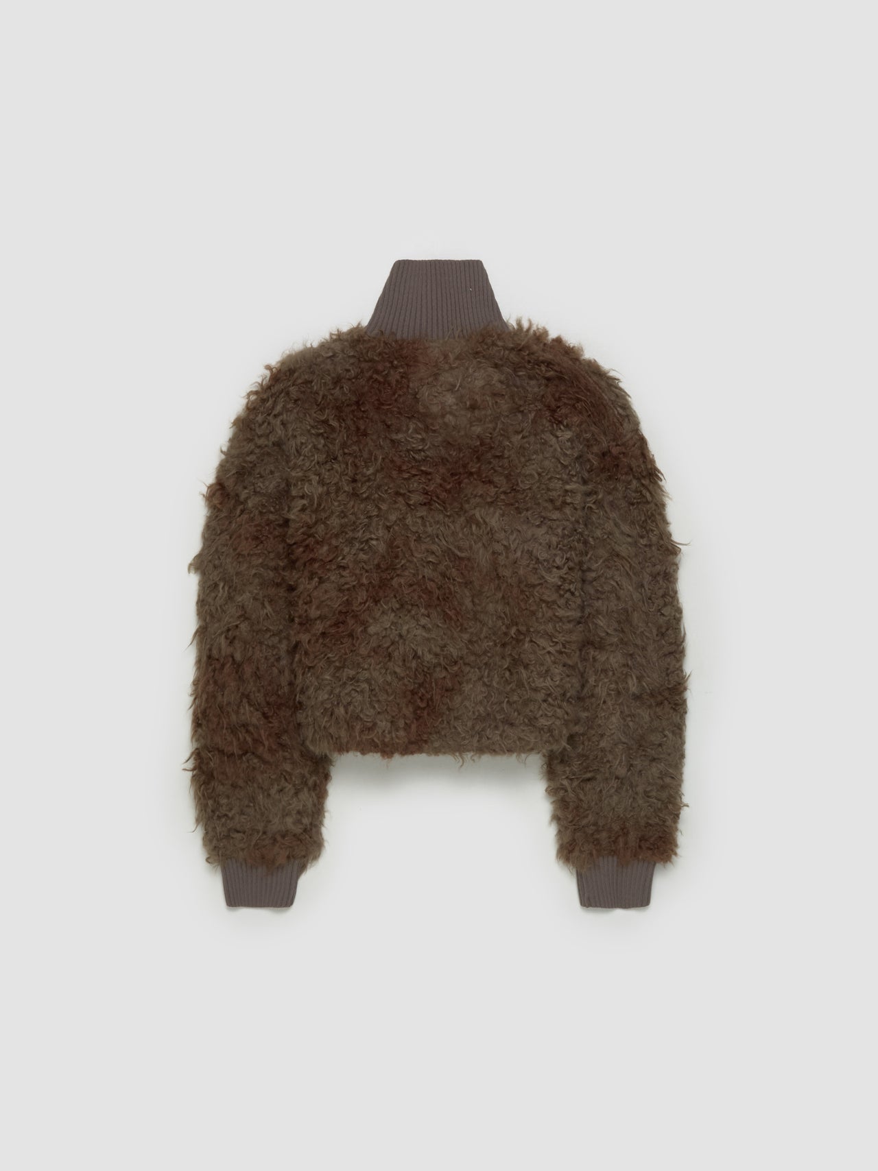 Furry Jacket in Mud Brown