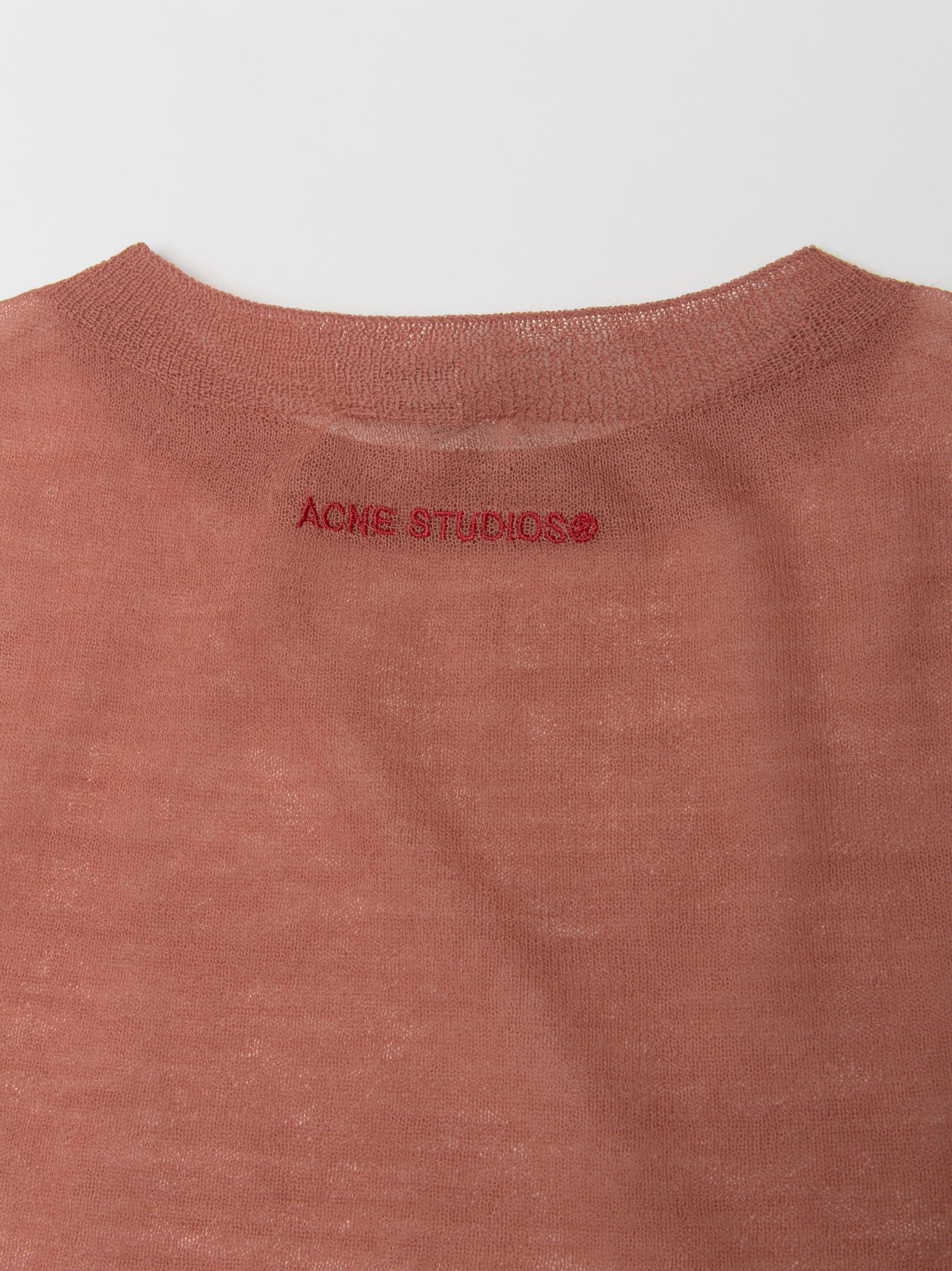 Sheer Knit T-Shirt in Faded Pink