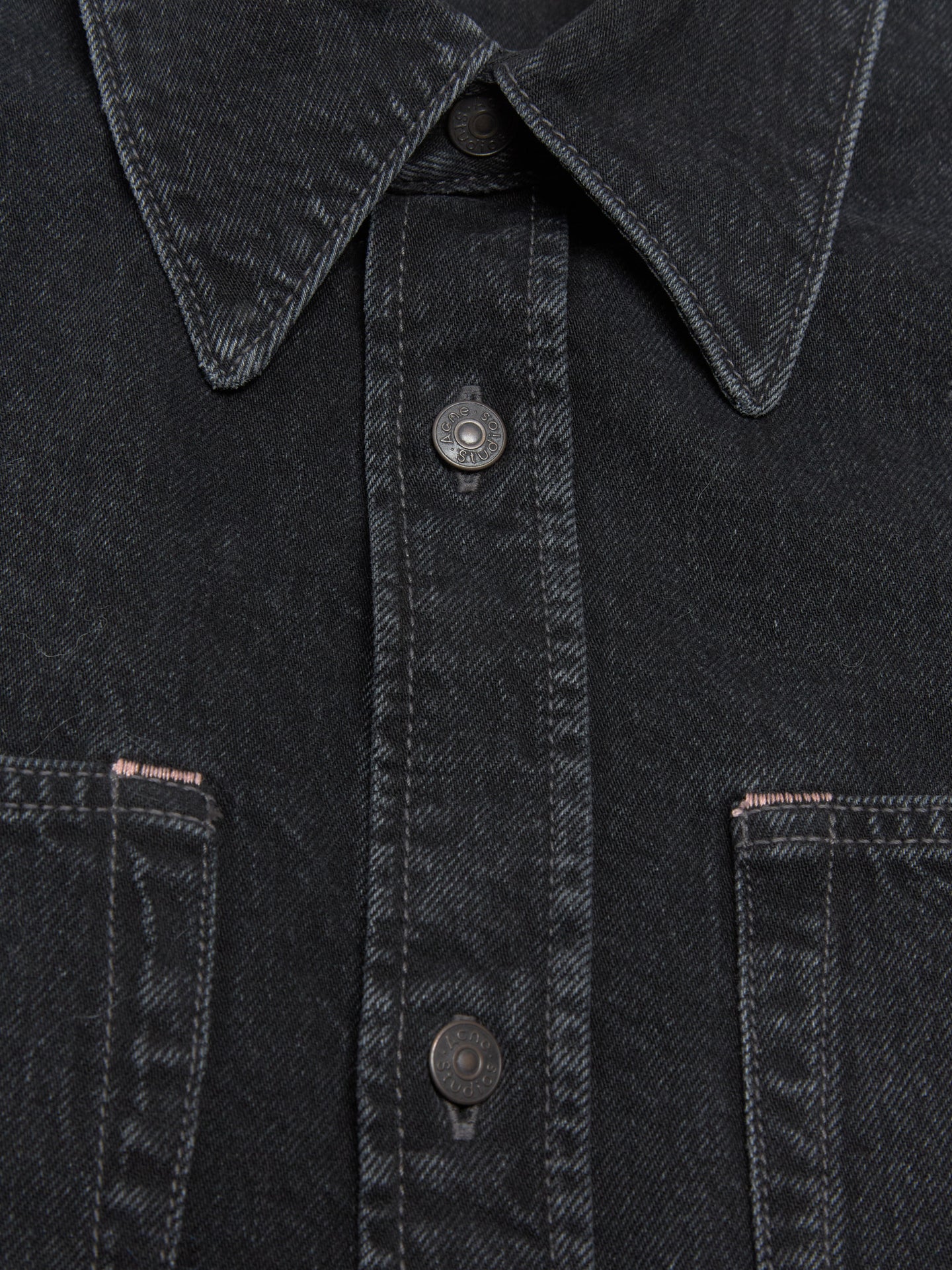 Denim Button-Up Shirt in Black