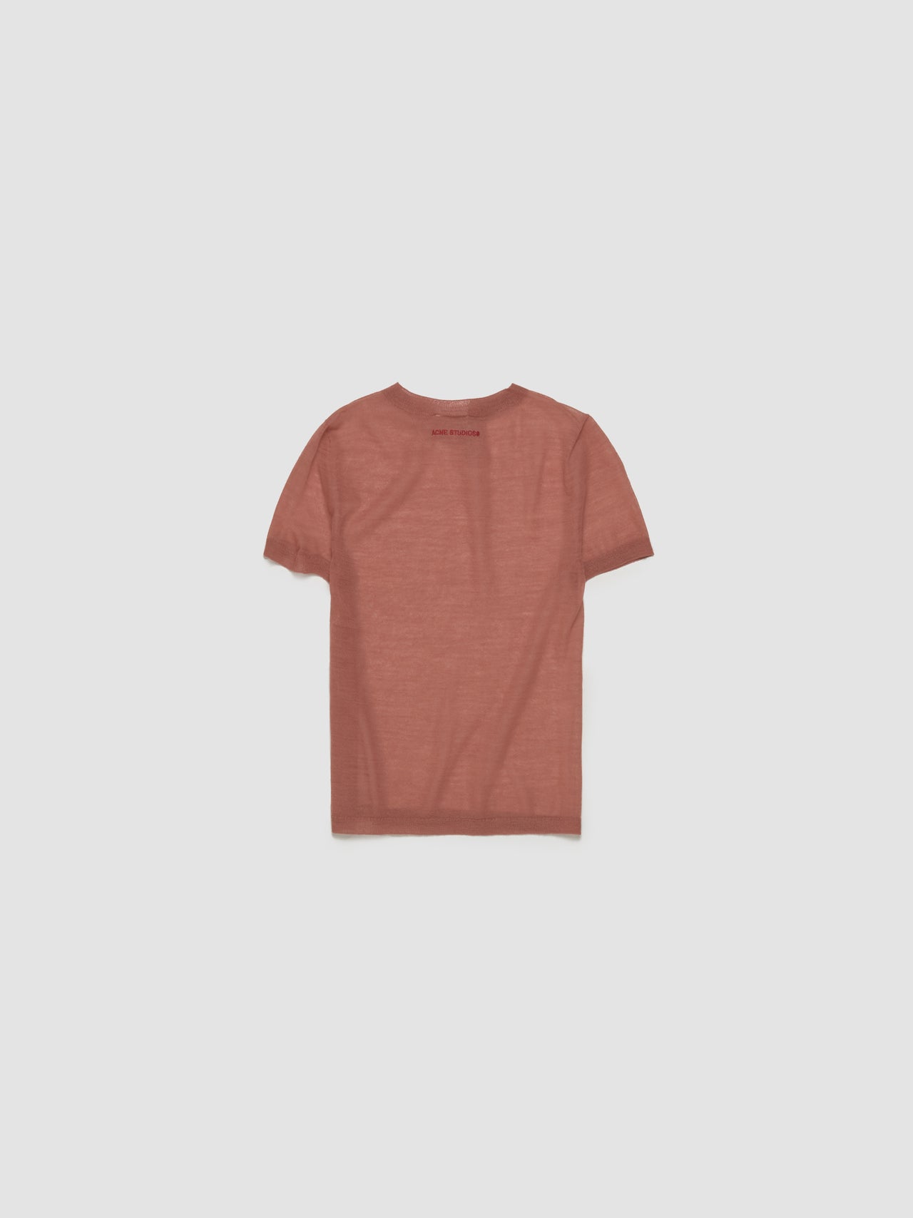 Sheer Knit T-Shirt in Faded Pink