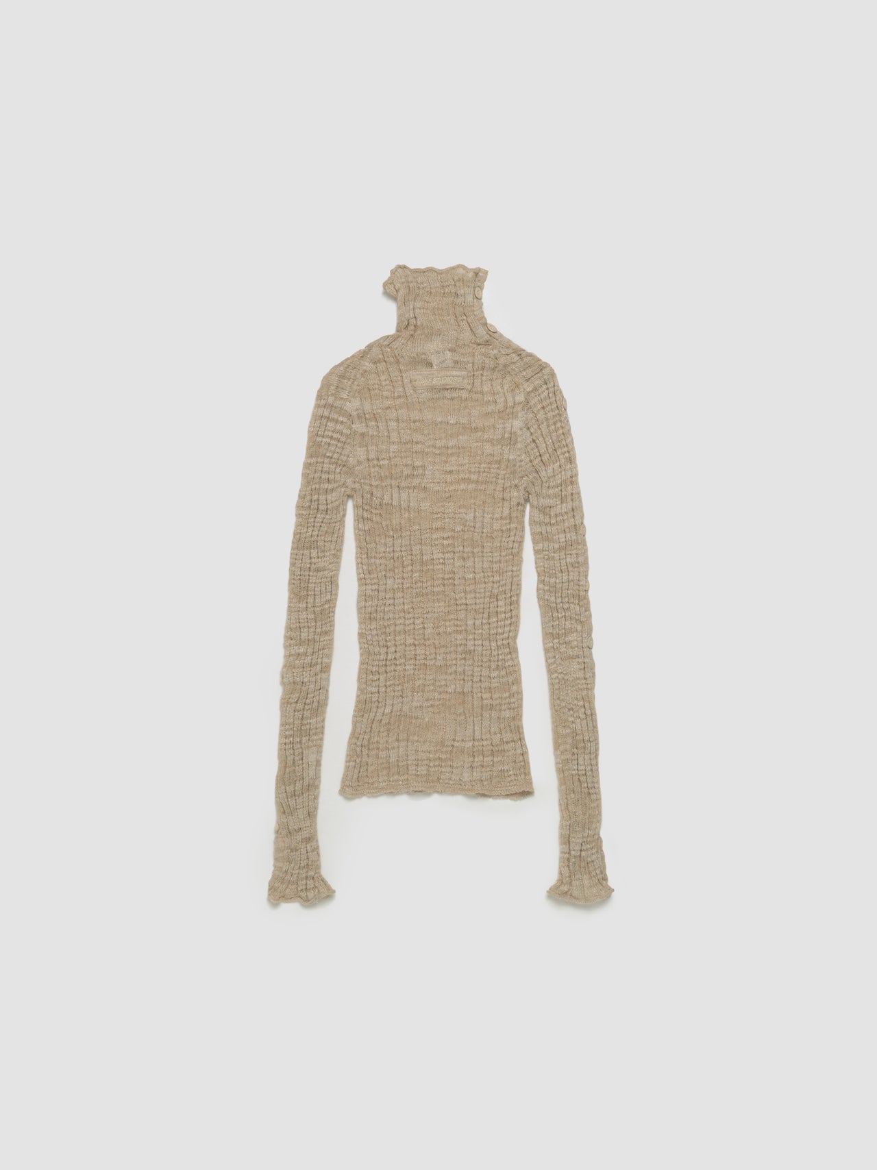 Ribbed Turtleneck in Beige