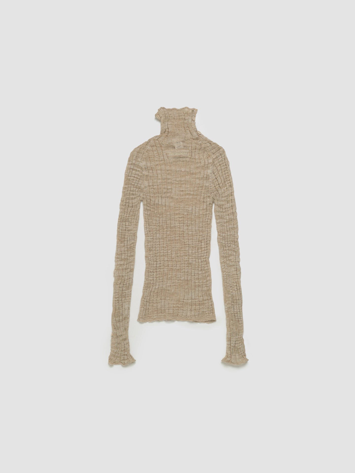 Ribbed Turtleneck in Beige