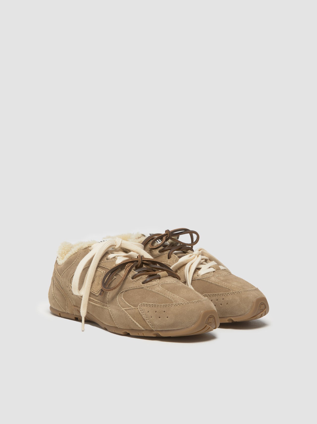 x New Balance 530 SL Shearling Sneaker in Ecru