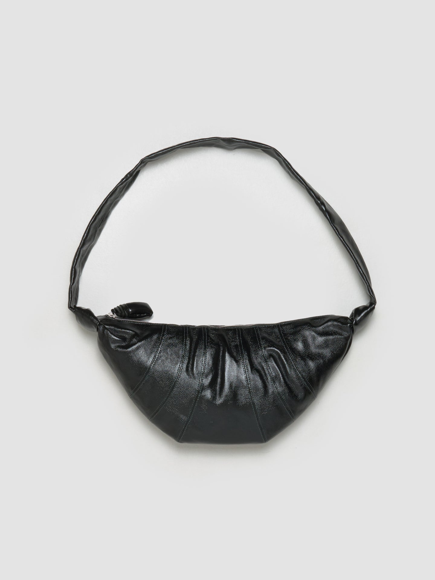 Medium Coated Cotton Croissant Bag in Forest
