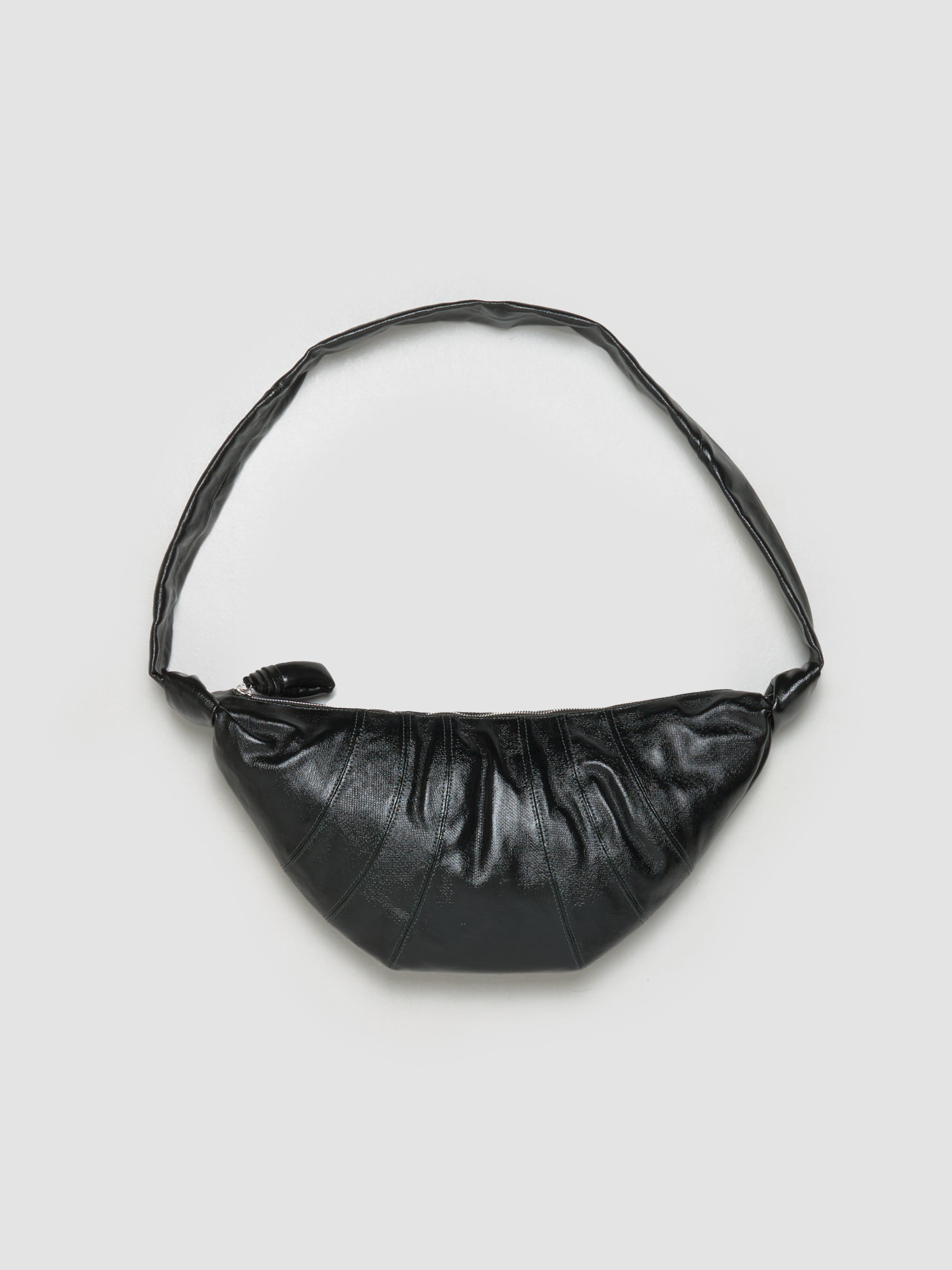 Medium Coated Cotton Croissant Bag in Forest