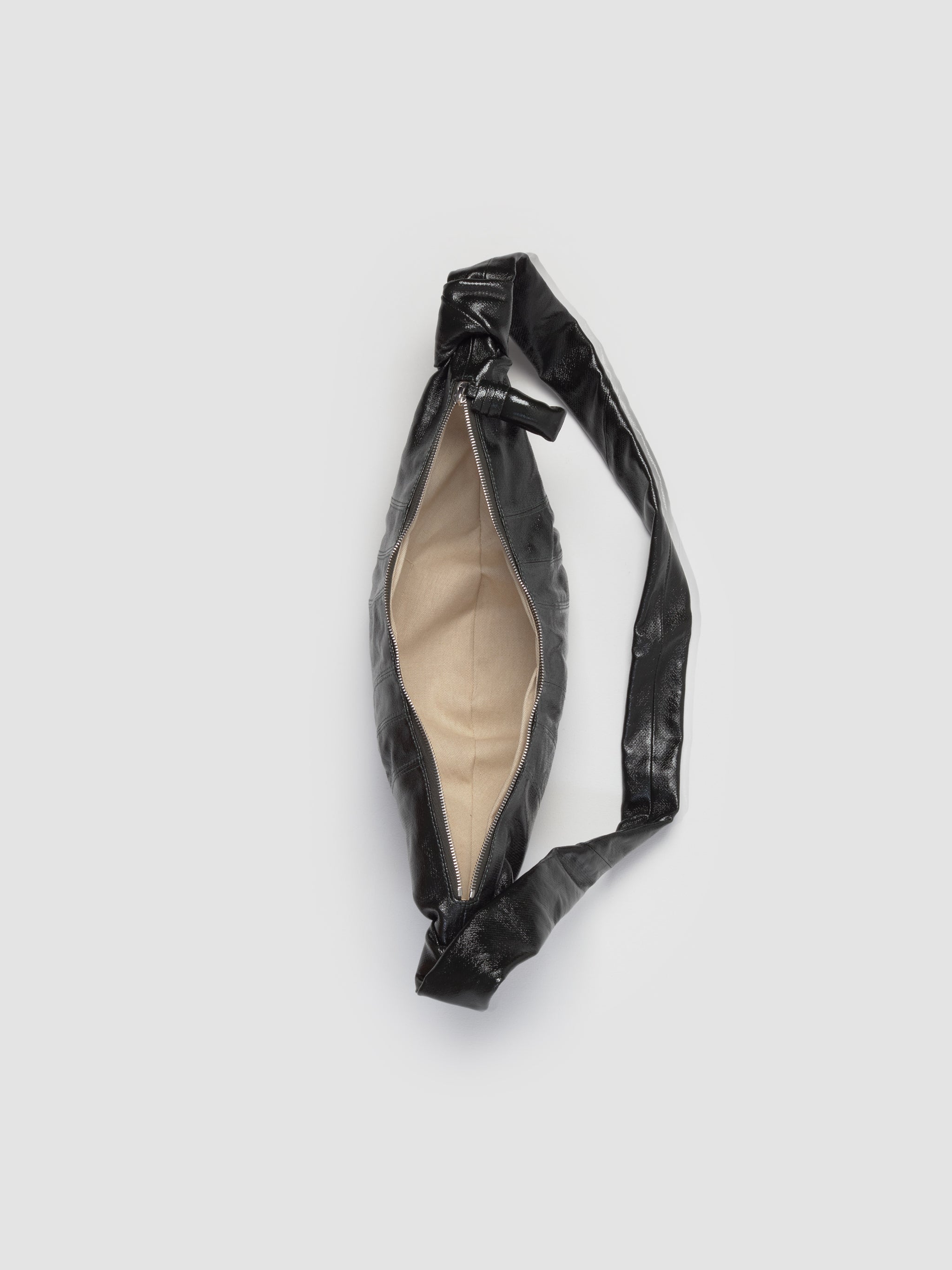 Medium Coated Cotton Croissant Bag in Forest