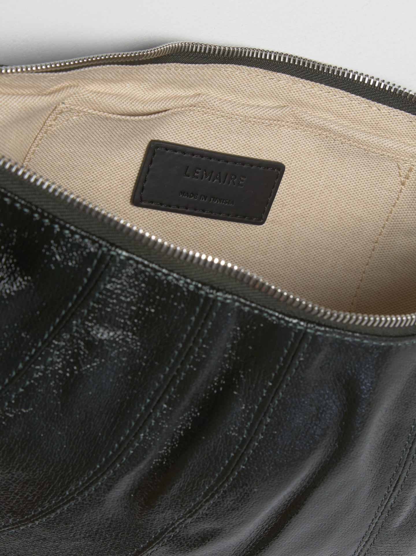Medium Coated Cotton Croissant Bag in Forest