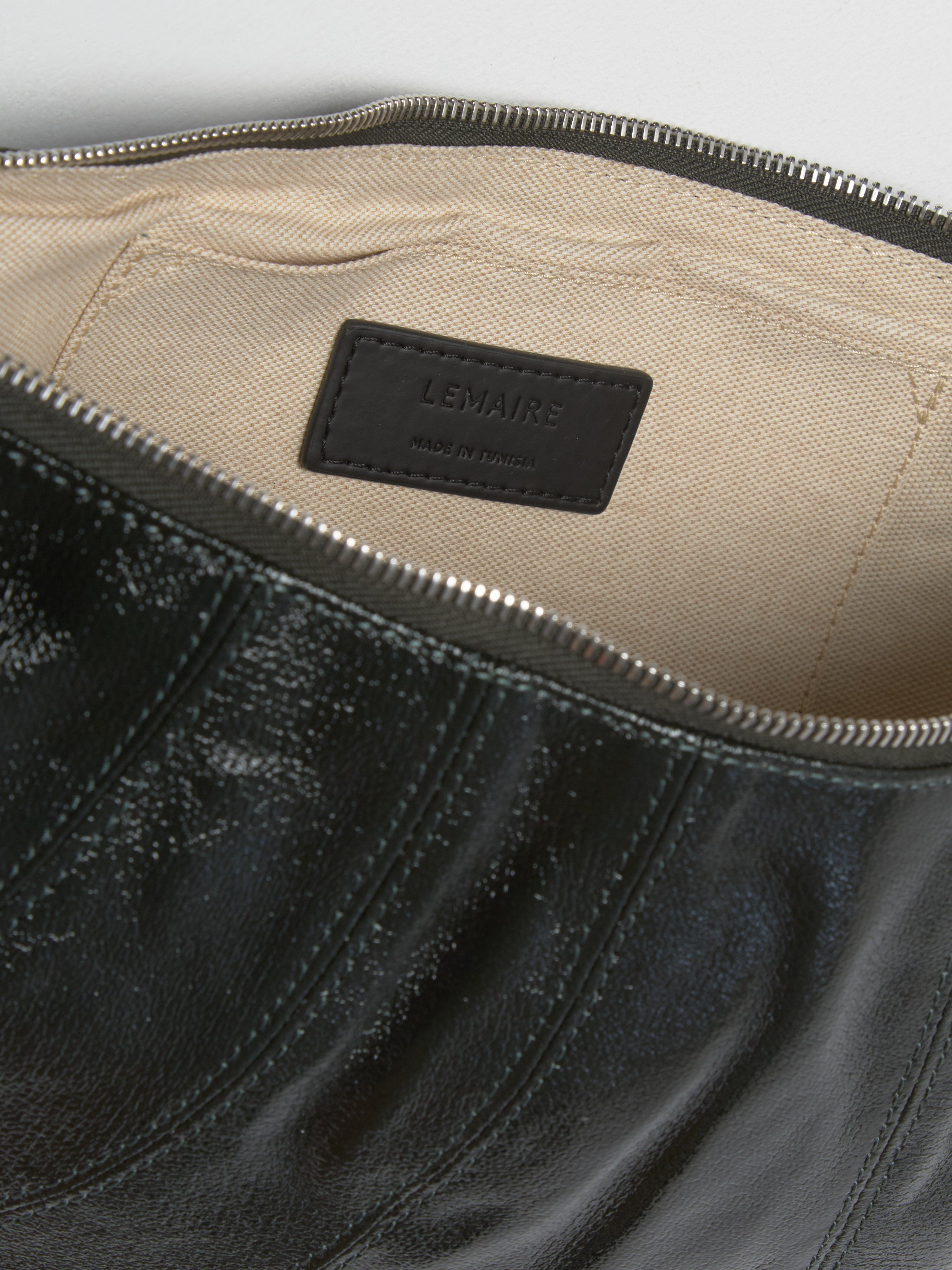 Medium Coated Cotton Croissant Bag in Forest