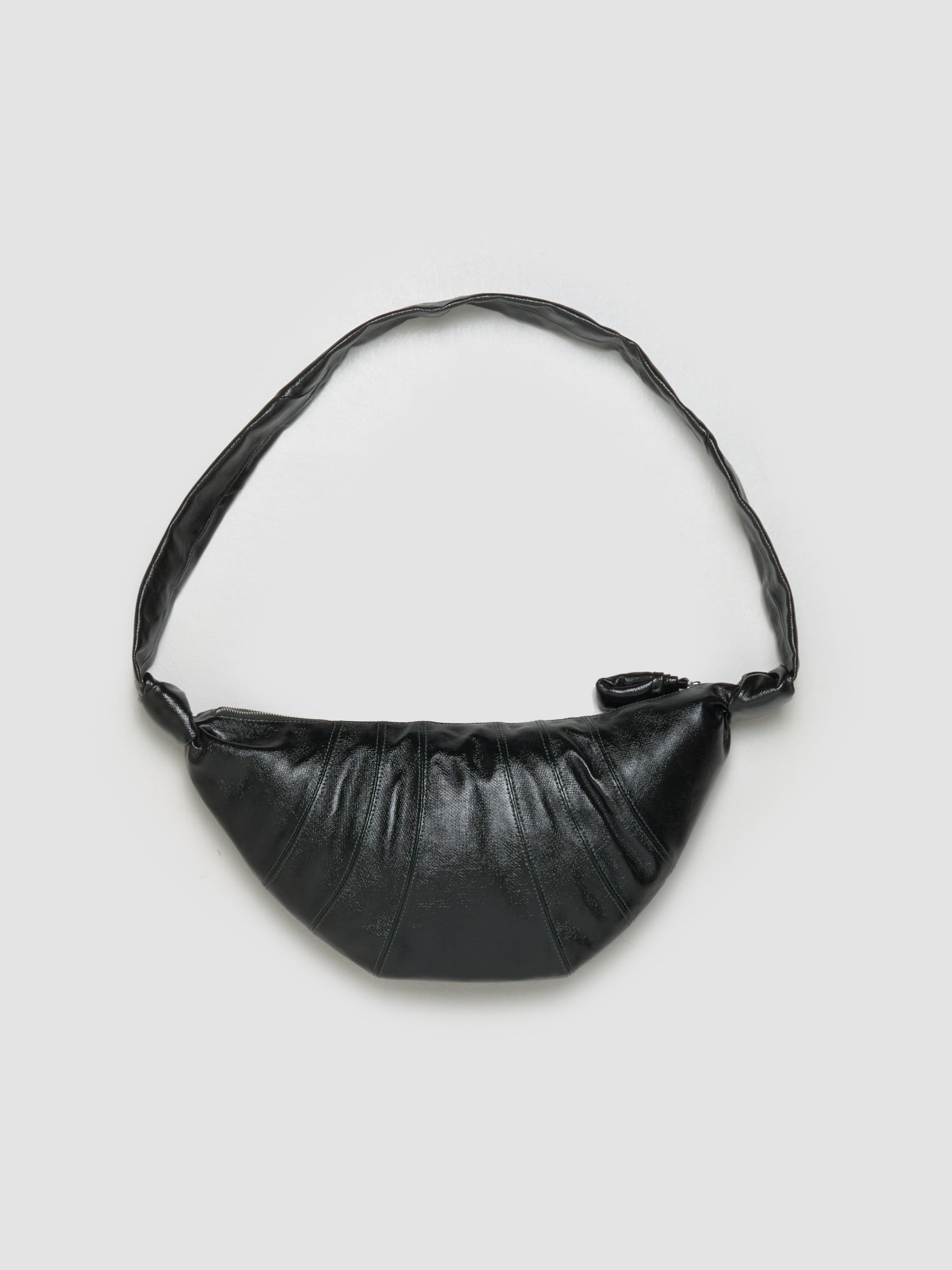 Medium Coated Cotton Croissant Bag in Forest