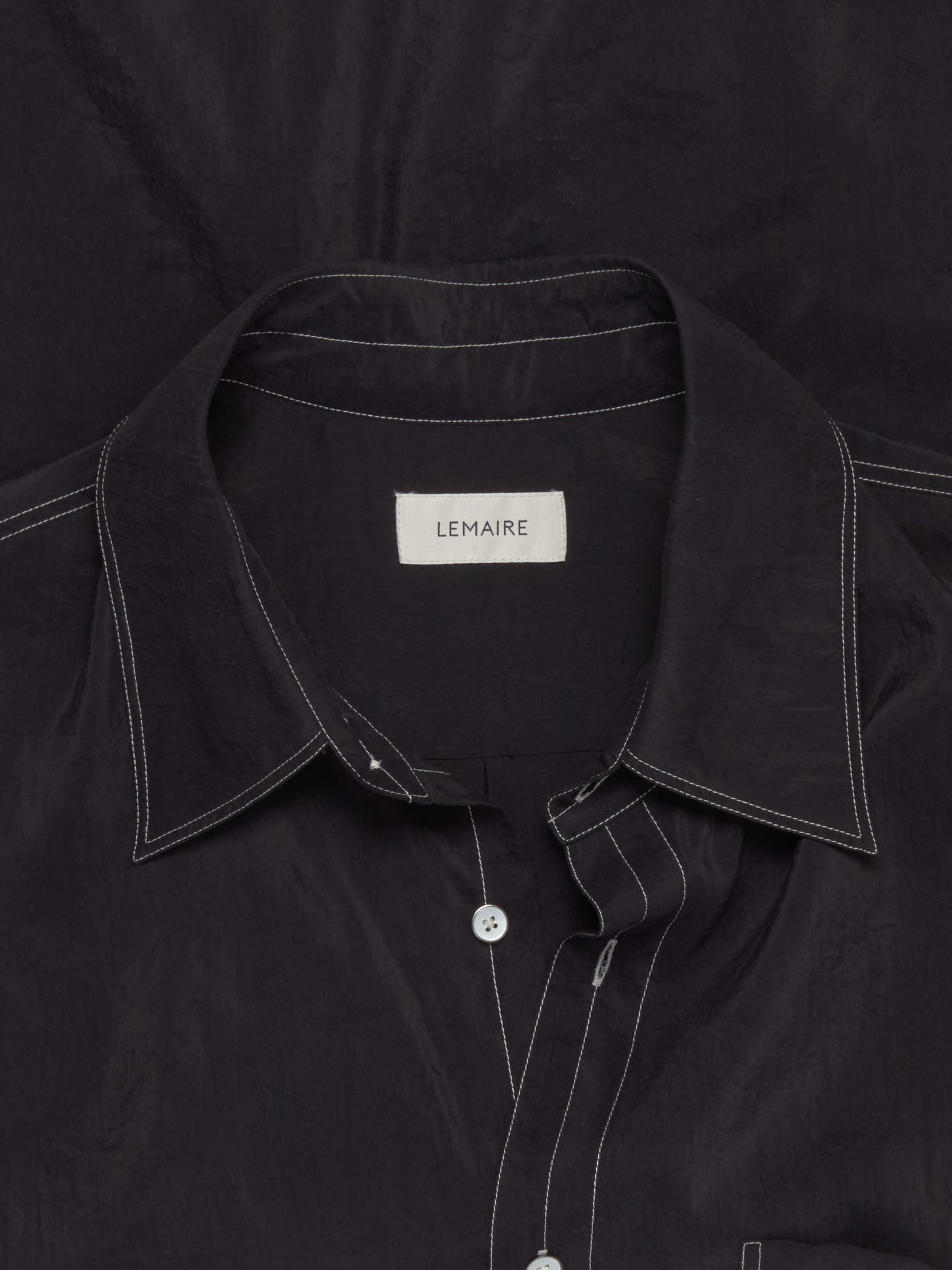 Easy Shirt with Contrasted Stitch in Black