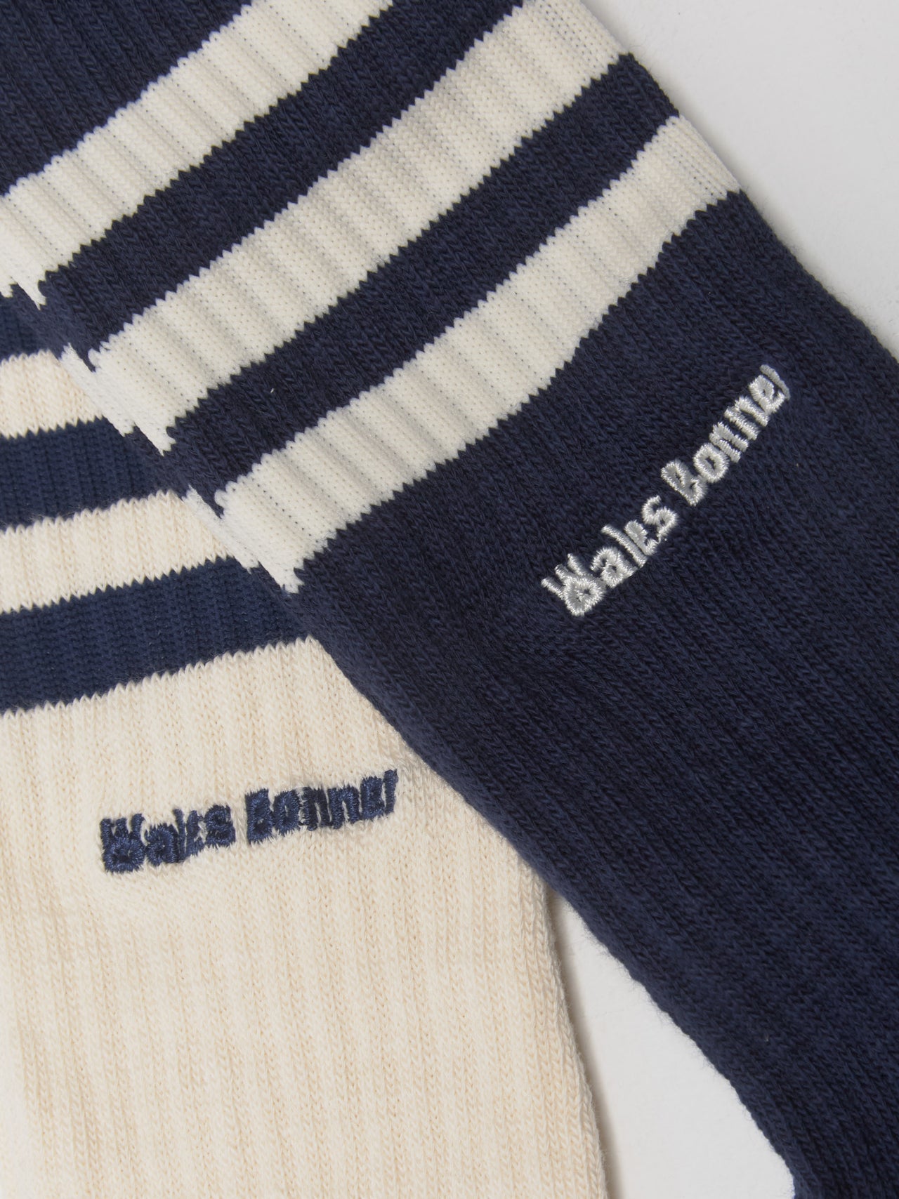 x Wales Bonner Socks Set in Wonder White & Navy