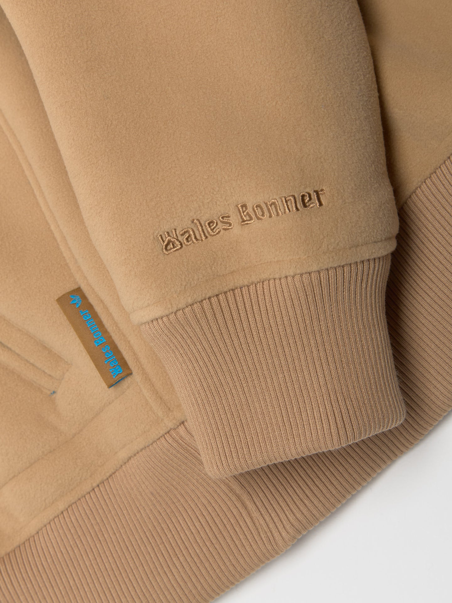 x Wales Bonner Fleece Jacket in Beige & Cyan